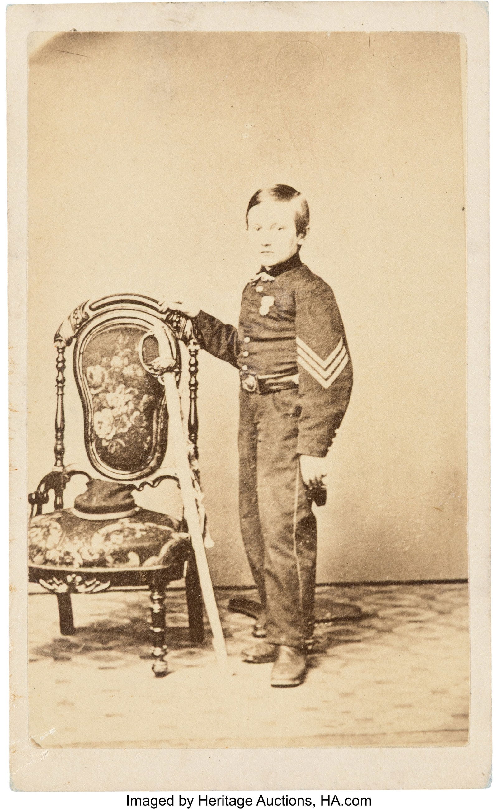 Johnny Clem Signed Carte de Visite. 2 1/2 x 4 in (1 of 2)