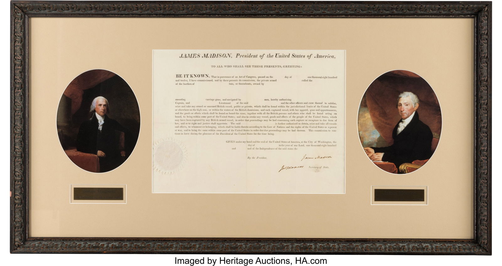 [War of 1812]. James Madison and James Monroe Si (1 of 1)