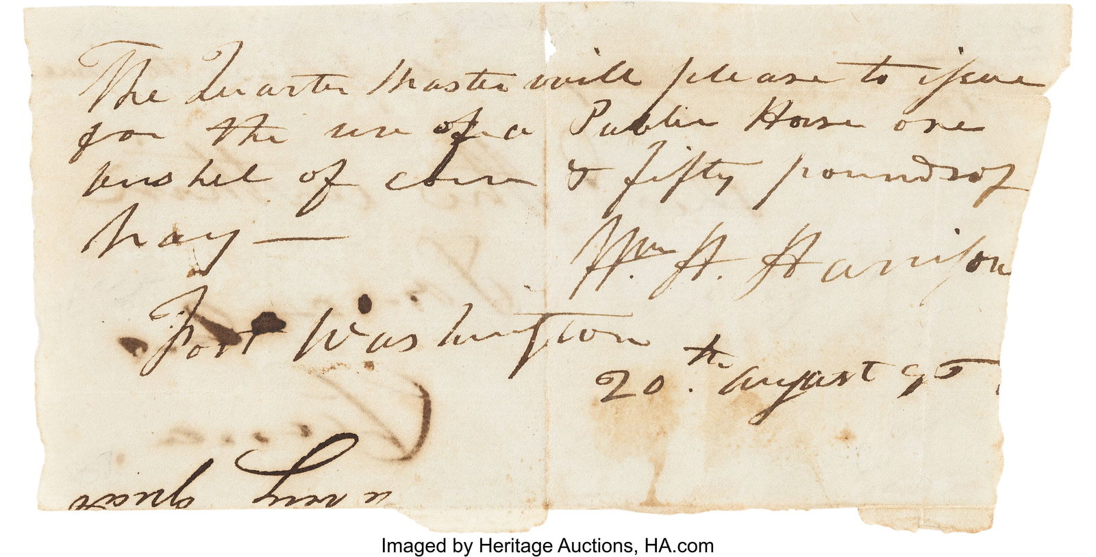 William Henry Harrison Autograph Document Signed (1 of 2)