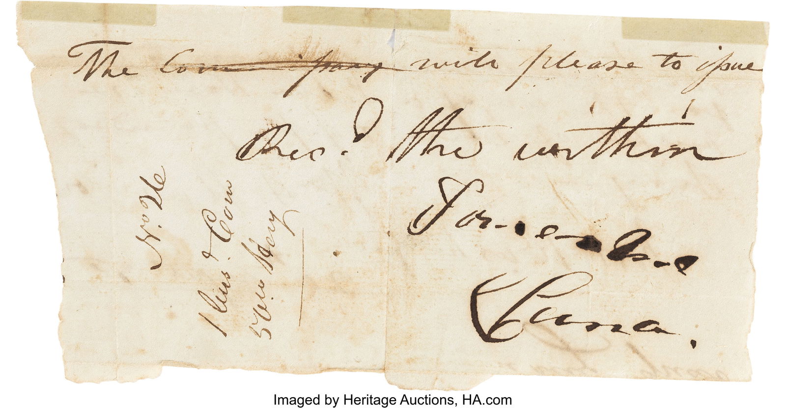 William Henry Harrison Autograph Document Signed - 2