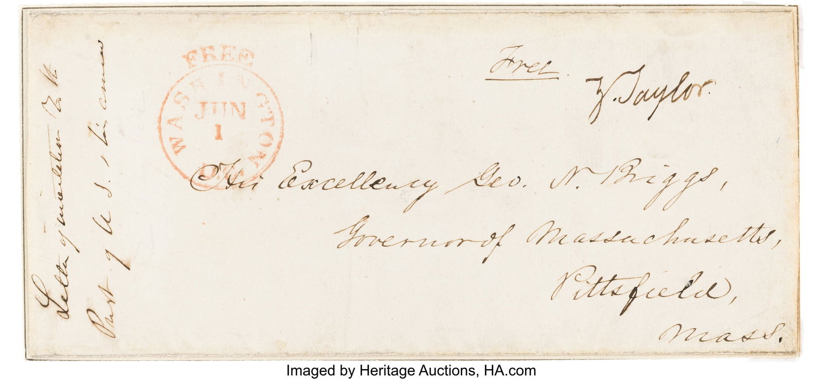 Zachary Taylor Presidential Franking Signature o (1 of 2)