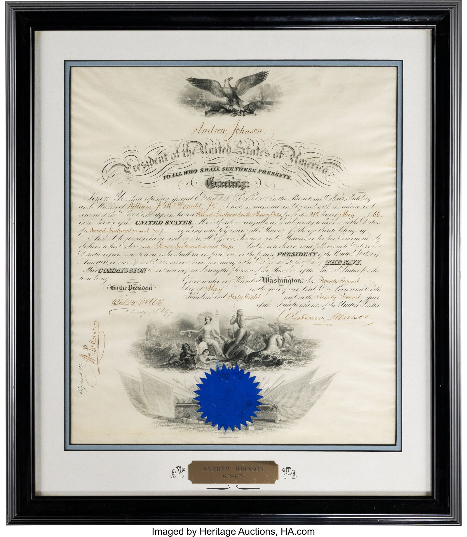 Andrew Johnson Marine Appointment Signed. One pa (1 of 3)
