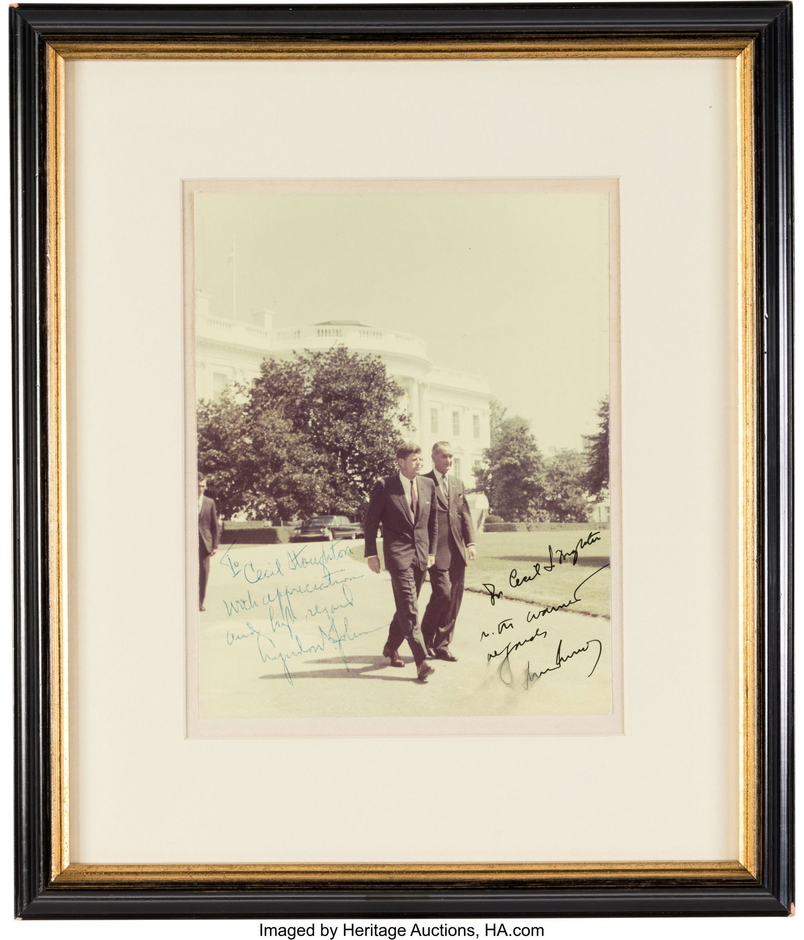 John F. Kennedy and Lyndon B. Johnson Signed Pho (1 of 1)
