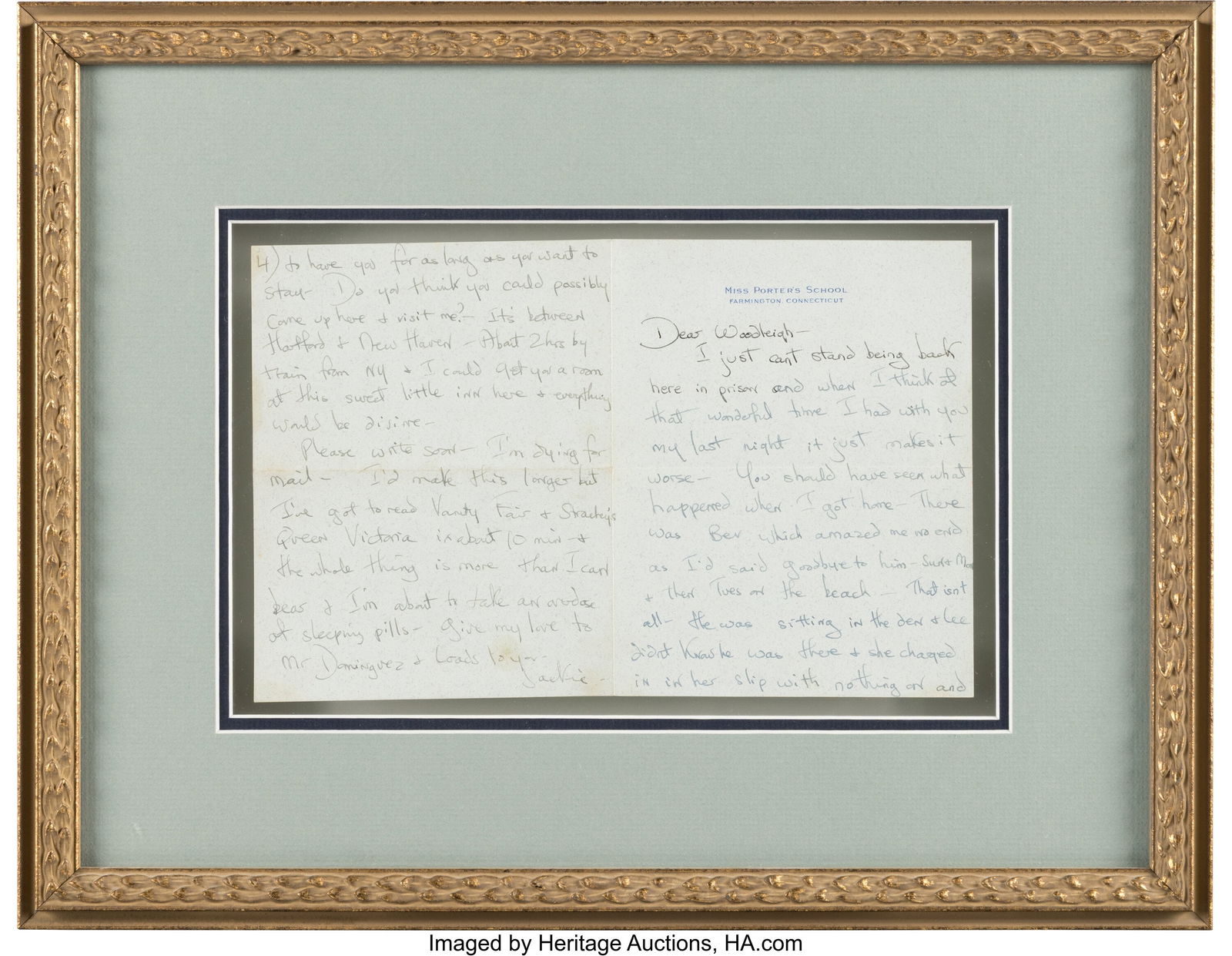 Jacqueline Kennedy Autograph Letter Signed. Four (1 of 2)
