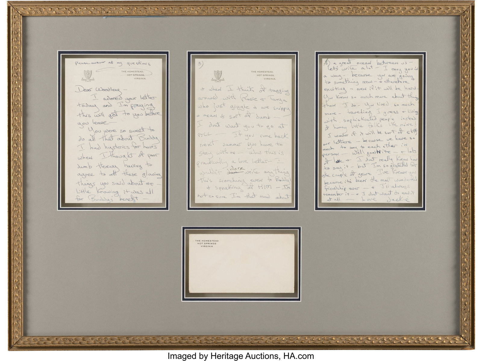 Jacqueline Kennedy Autograph Letter Signed. Six (1 of 2)