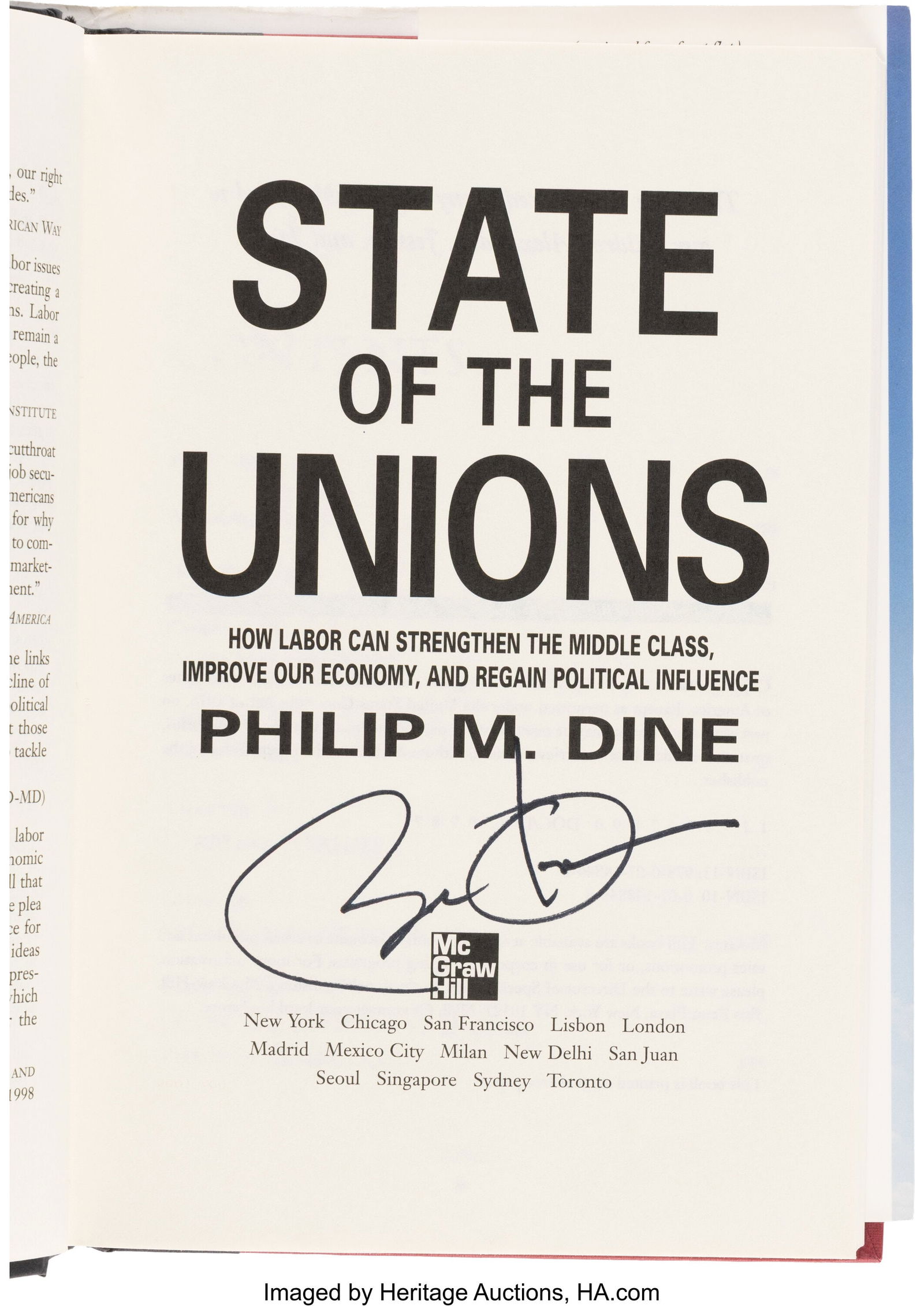 Philip M. Dine. State of the Unions Signed by Ba (1 of 5)