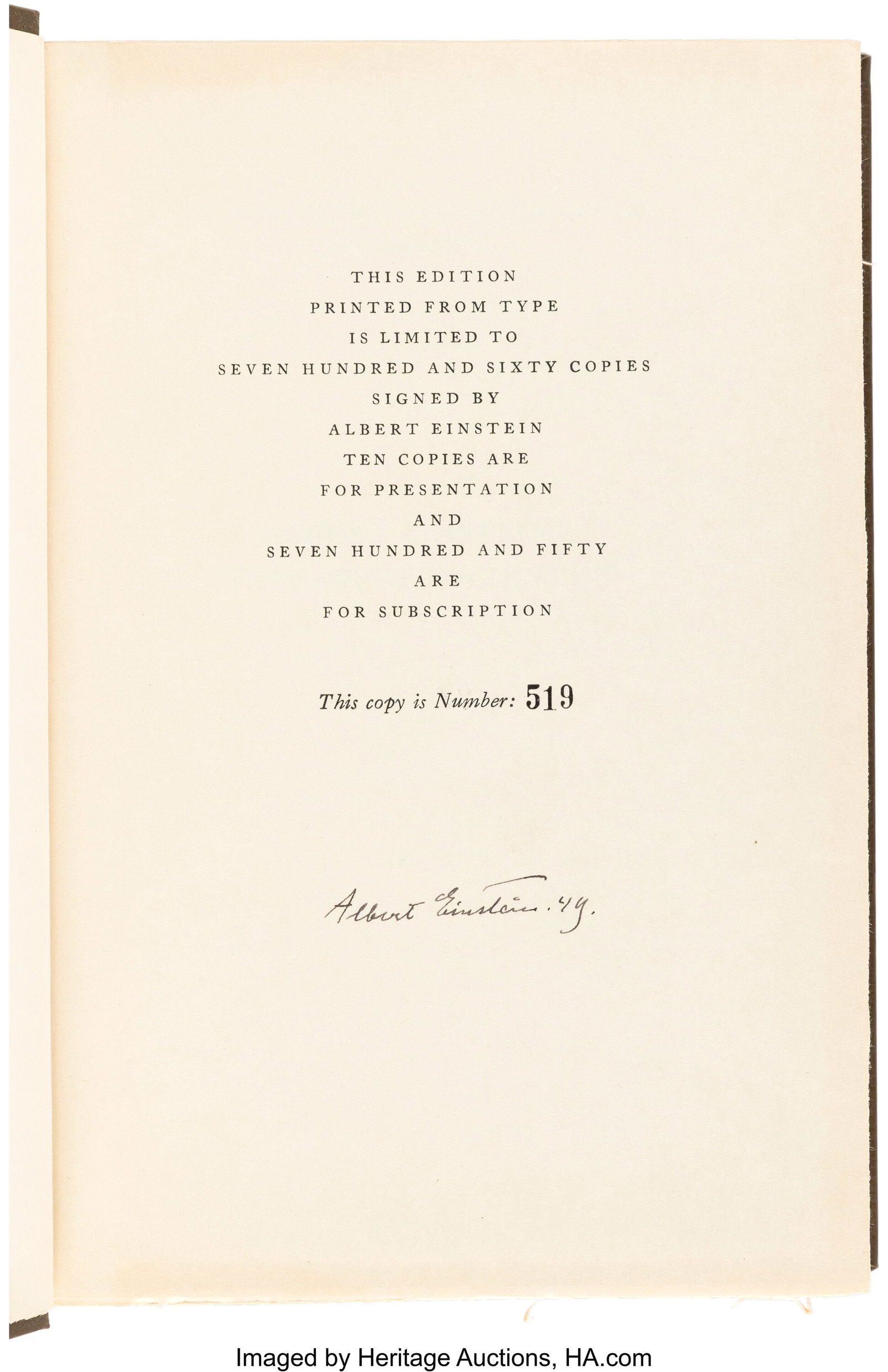 Albert Einstein Signed Copy of Albert Einstein (1 of 5)