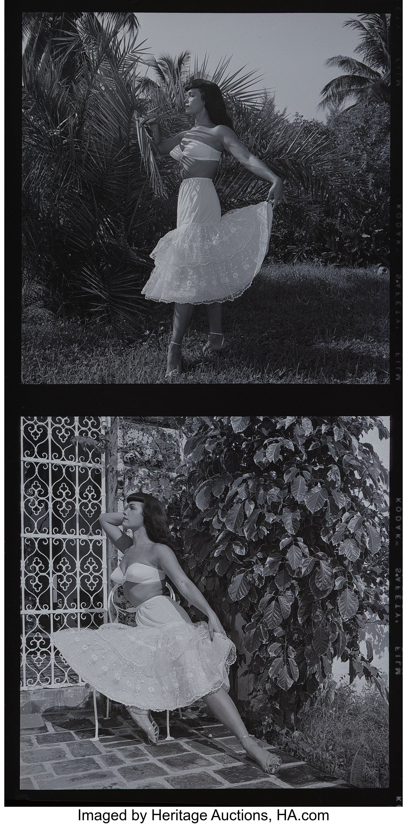 Bunny Yeager (American, 1929-2014) Bettie Page (: Bunny Yeager (American, 1929-2014) Bettie Page (2 works), 1954 Kodak Film negatives 2-1/2 x 2-1/2 inches (6.3 x 6.3 cm) From the collect
