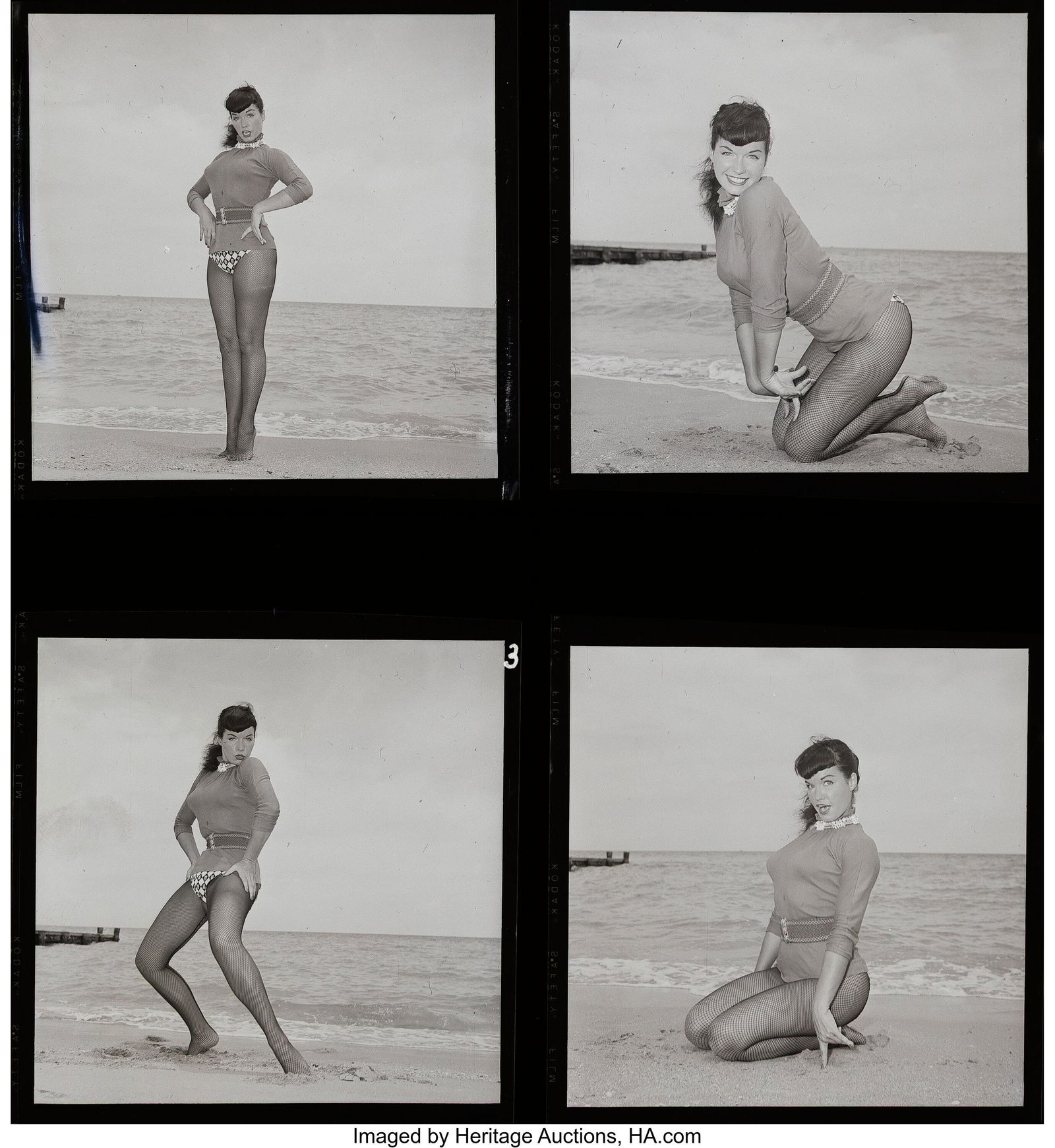 Bunny Yeager (American, 1929-2014) Bettie Page (: Bunny Yeager (American, 1929-2014) Bettie Page (4 works), 1950s Kodak Film negatives 2-1/2 x 2-1/2 inches (6.3 x 6.3 cm) From the collec