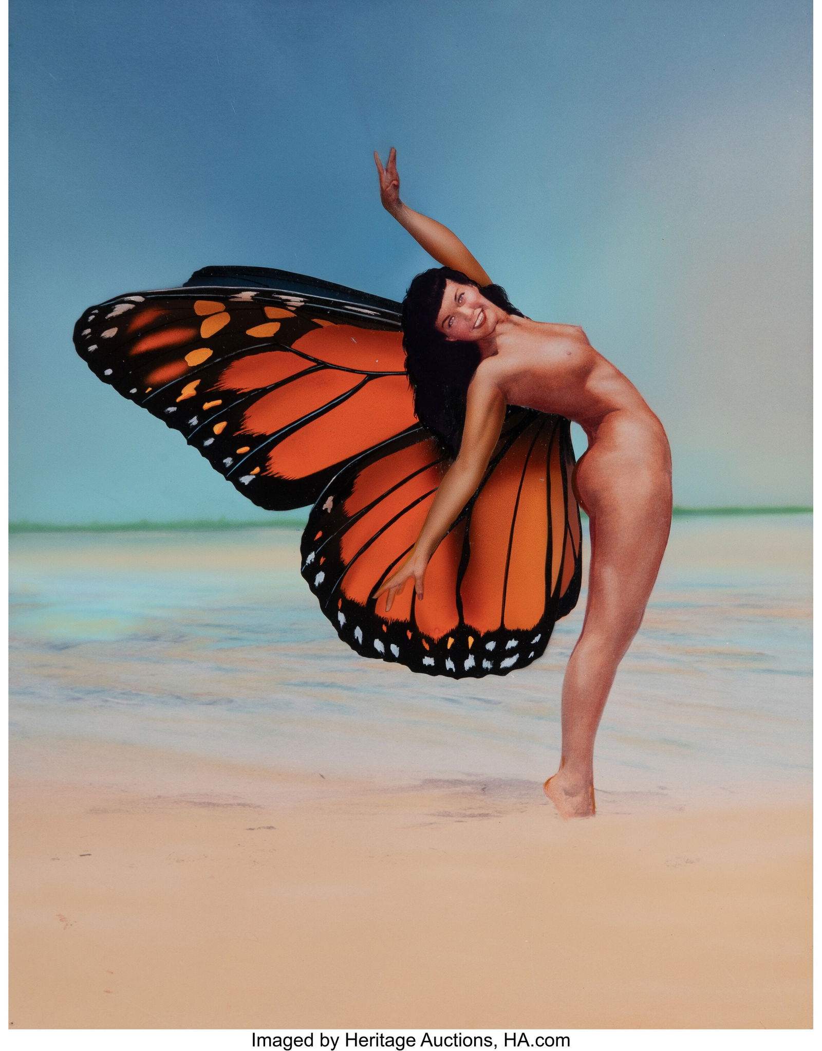 Bunny Yeager (American, 1929-2014) Bettie Page a: Bunny Yeager (American, 1929-2014) Bettie Page as a Butterfly, 1954 Unique dye coupler print with applied coloring 14 x 11 inches (35.6 x 27.9 cm) (i