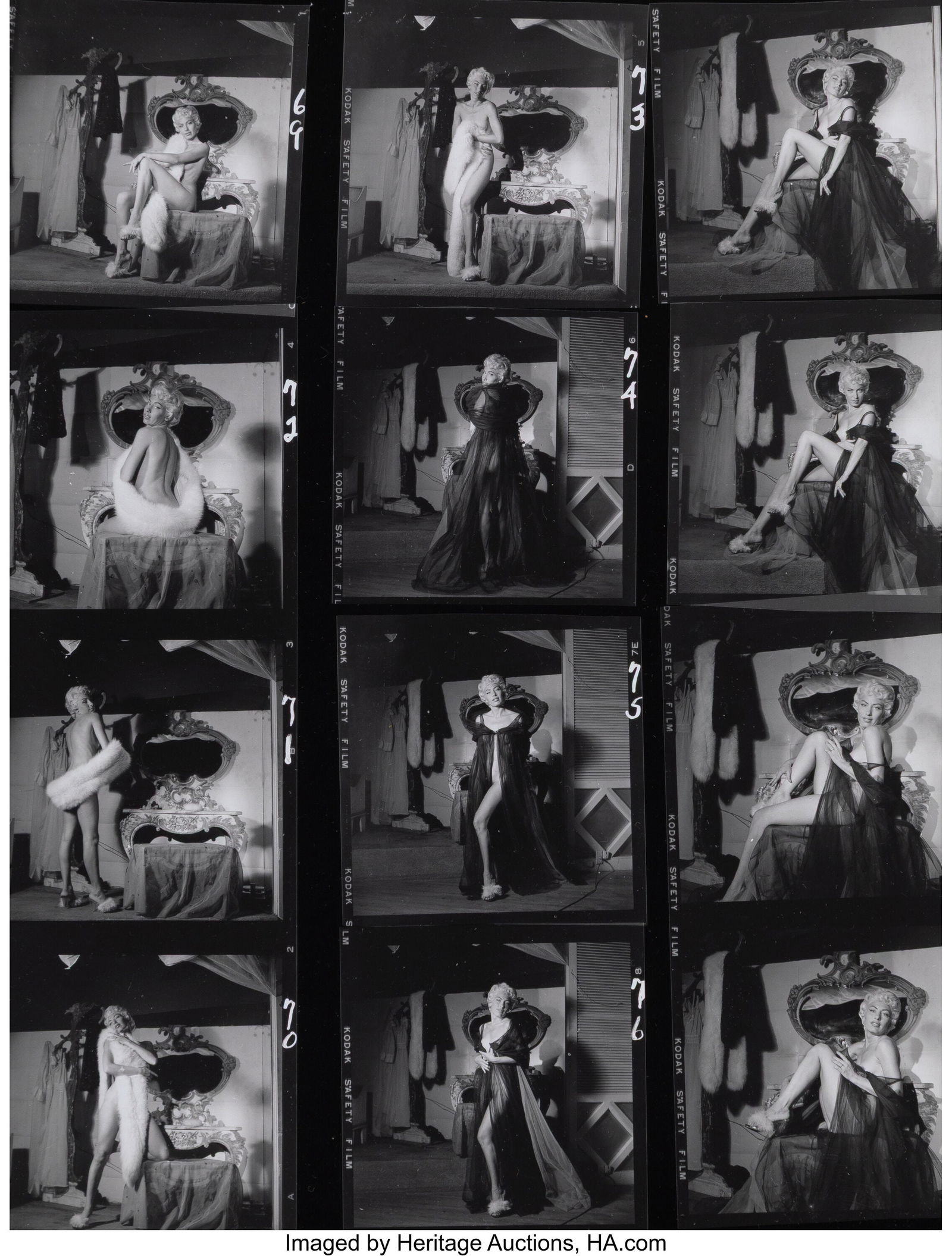 Bunny Yeager (American, 1929-2014) Sharon Knight: Bunny Yeager (American, 1929-2014) Sharon Knight (approximately 60 items), 1956 Gelatin silver contact prints and Kodak film negatives 10 x 8 inches (25.4 x