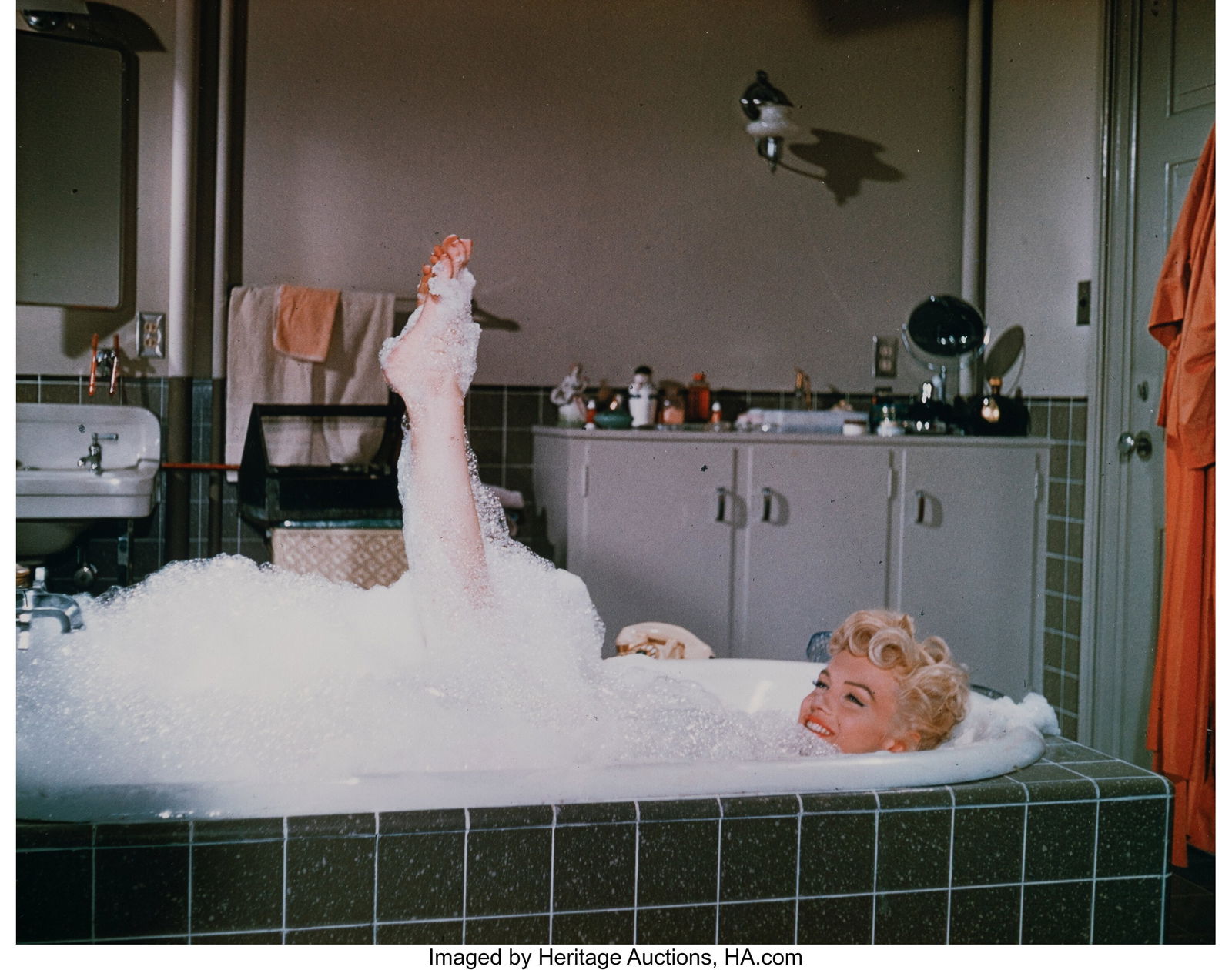 Sam Shaw (American, 1912-1999) Marilyn Monroe in: Sam Shaw (American, 1912-1999) Marilyn Monroe in the Bathtub (for The Seven Year Itch), 1955 Dye coupler print on Kodak paper, printed later 11 x 14 inches (