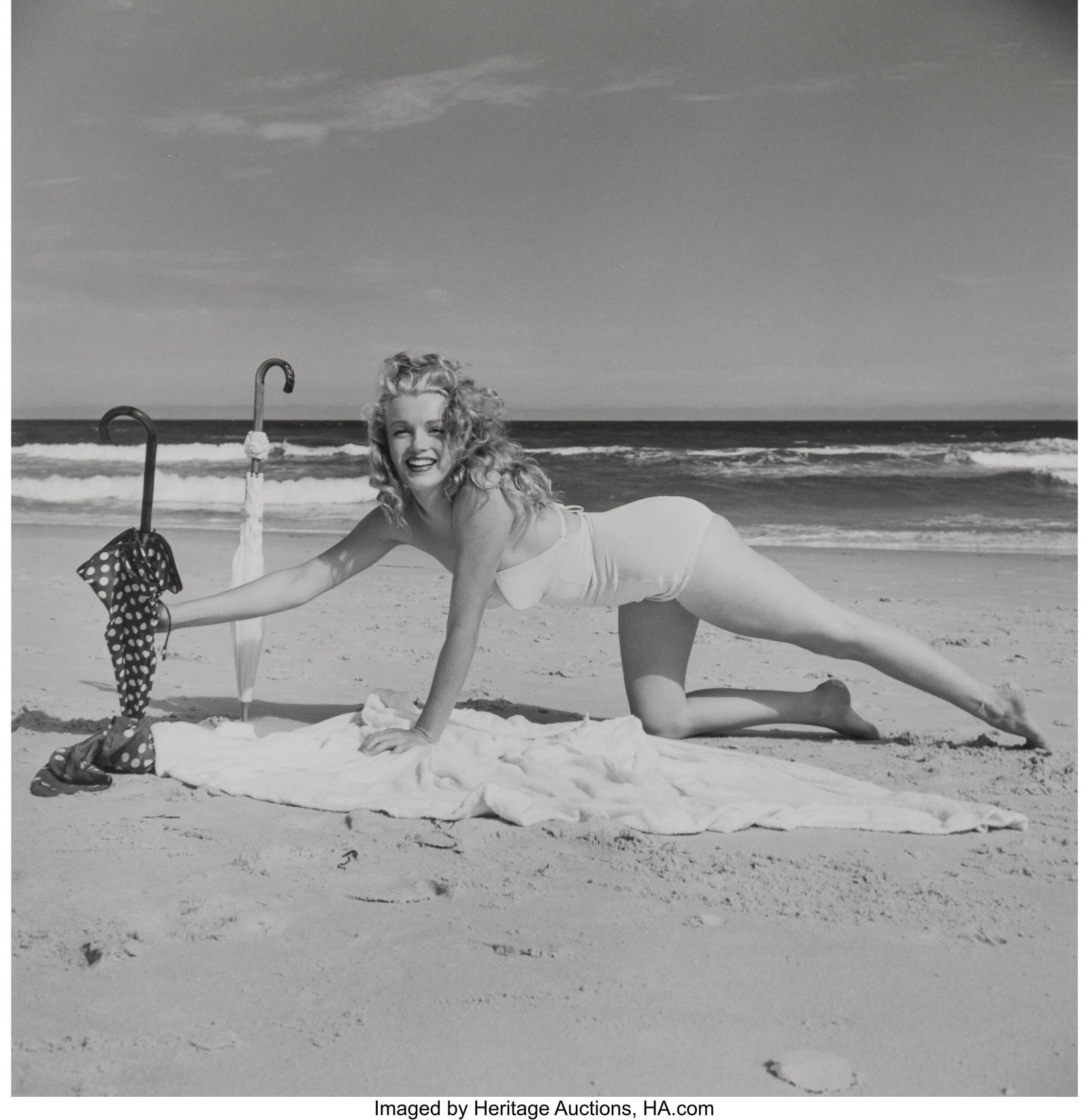 Andre De Dienes (Hungarian, 1913-1985) Marilyn M: Andre De Dienes (Hungarian, 1913-1985) Marilyn Monroe on Tobay Beach, 1949 Gelatin silver print 11-1/4 x 11 inches (28.6 x 27.9 cm) (image/sh