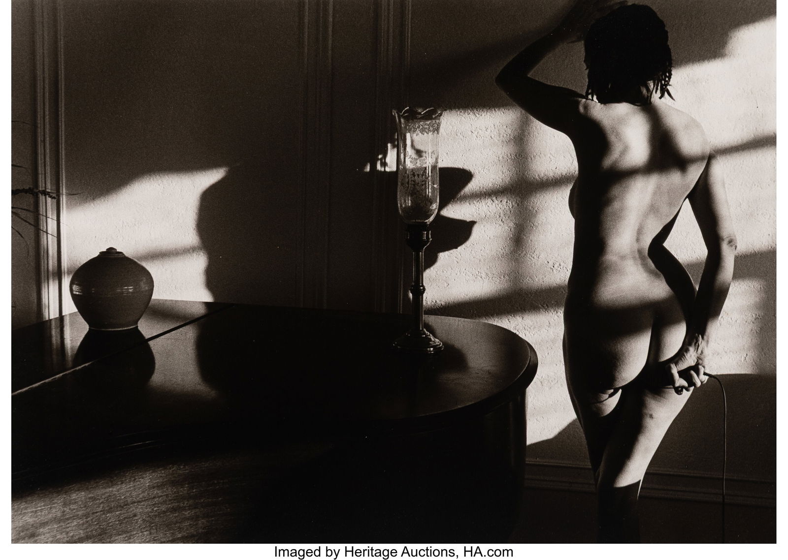 Marie-Claire Montanari (French/American, 1942-20: Marie-Claire Montanari (French/American, 1942-2015) Untitled (Nude by Piano), circa 1990s Gelatin silver print 8 x 11-1/4 inches (20.3 x 28.6