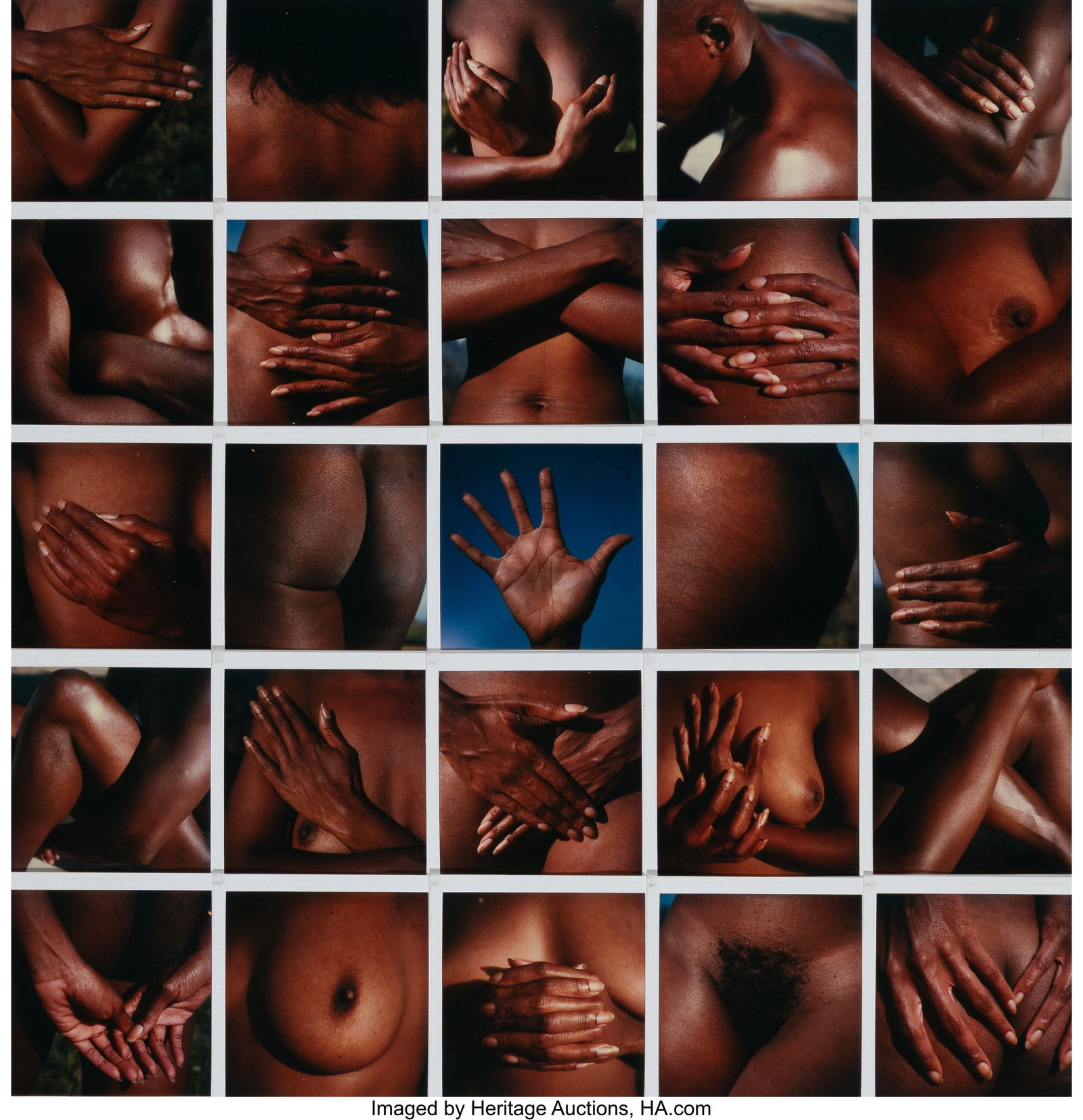 Lucien Clergue (French, 1934-2014) Ligues de Mai: Lucien Clergue (French, 1934-2014) Ligues de Maim, ligues de Vie (25 works), 1984 Unique Polaroid print collage 18 x 16-1/2 inches (45.7 x 41&peri