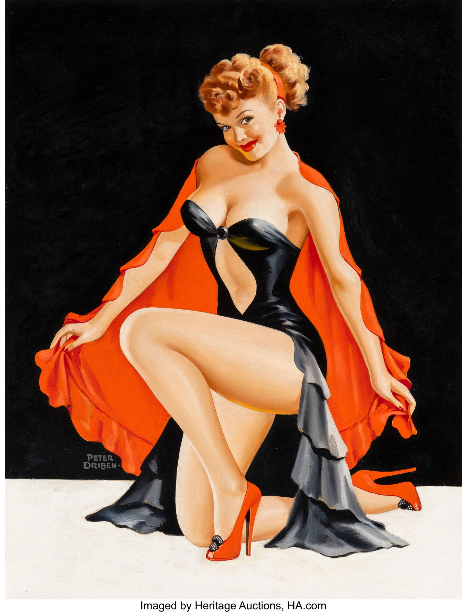 Peter Driben (American, 1902-1968) Sweet & Sultr: Peter Driben (American, 1902-1968) Sweet & Sultry, Beauty Parade pulp magazine cover, April 1948 Oil on board 34 x 26 inches (86.4 x 66.0 cm) Si