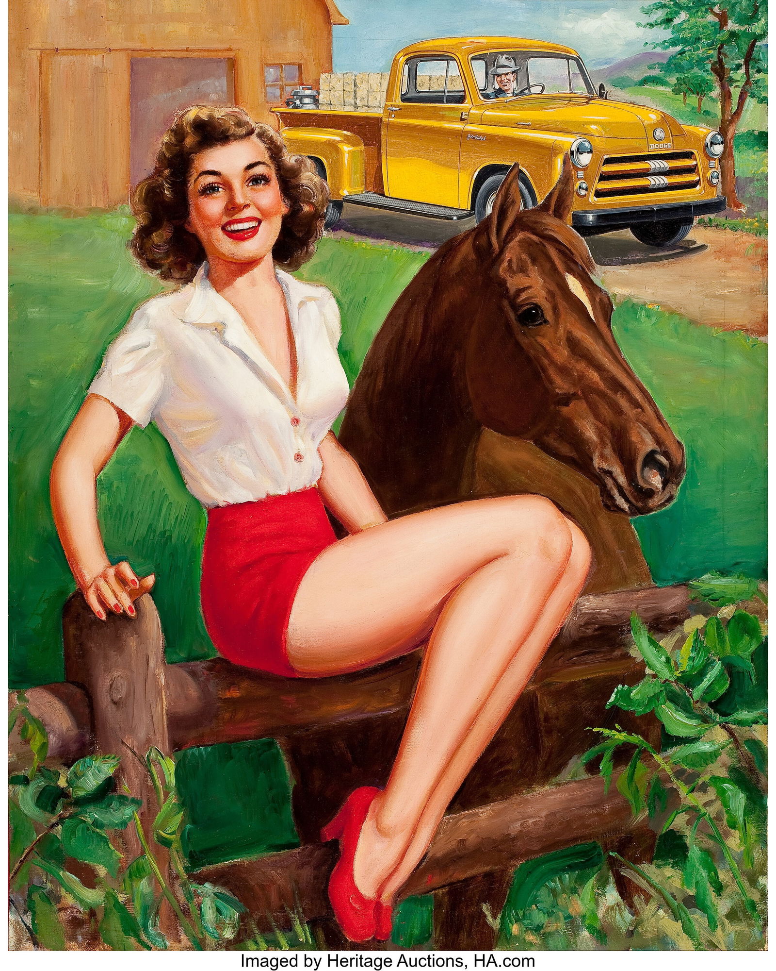 Jerry T.N. Thompson (American, 20th Century) On: Jerry T.N. Thompson (American, 20th Century) On the Farm Oil on canvas 34 x 27 inches (86.4 x 68.6 cm) Not signed PROVENANCE: Previously fro