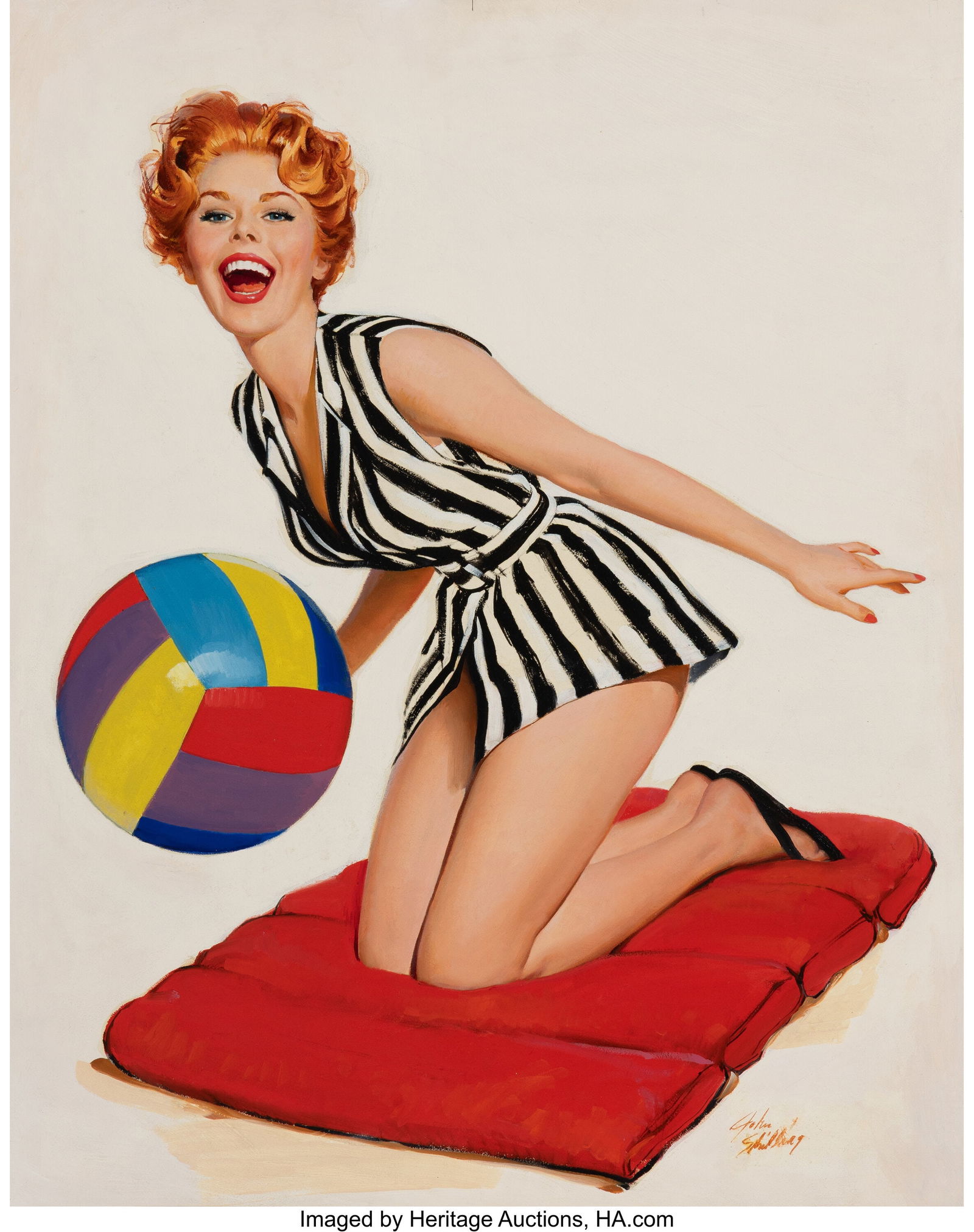 John Shilling Wittrup (American, 1912-1987) Let': John Shilling Wittrup (American, 1912-1987) Let's Play, 1961 Oil on board 30-3/4 x 25 inches (78.1 x 63.5 cm) Signed lower right: John Shilling