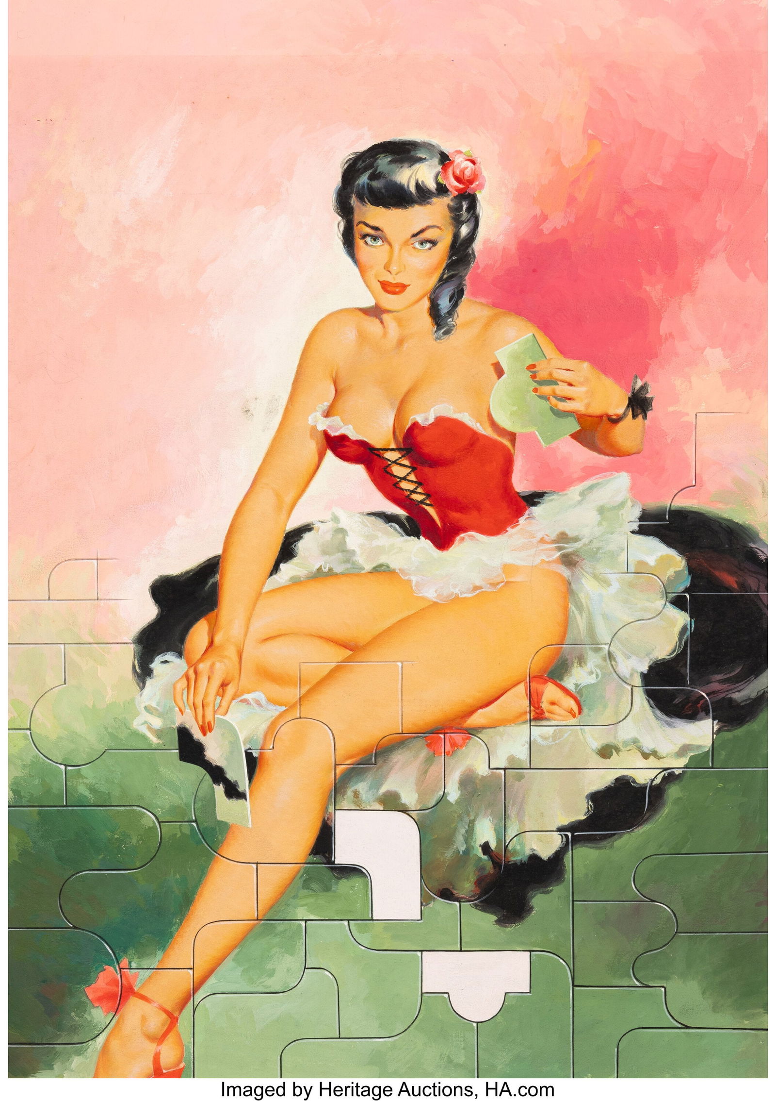 Bill Randall (American, 20th Century) Puzzling P: Bill Randall (American, 20th Century) Puzzling Proportion Gouache on board 30 x 20 inches (76.2 x 50.8 cm) Not signed The present work is believed to have been