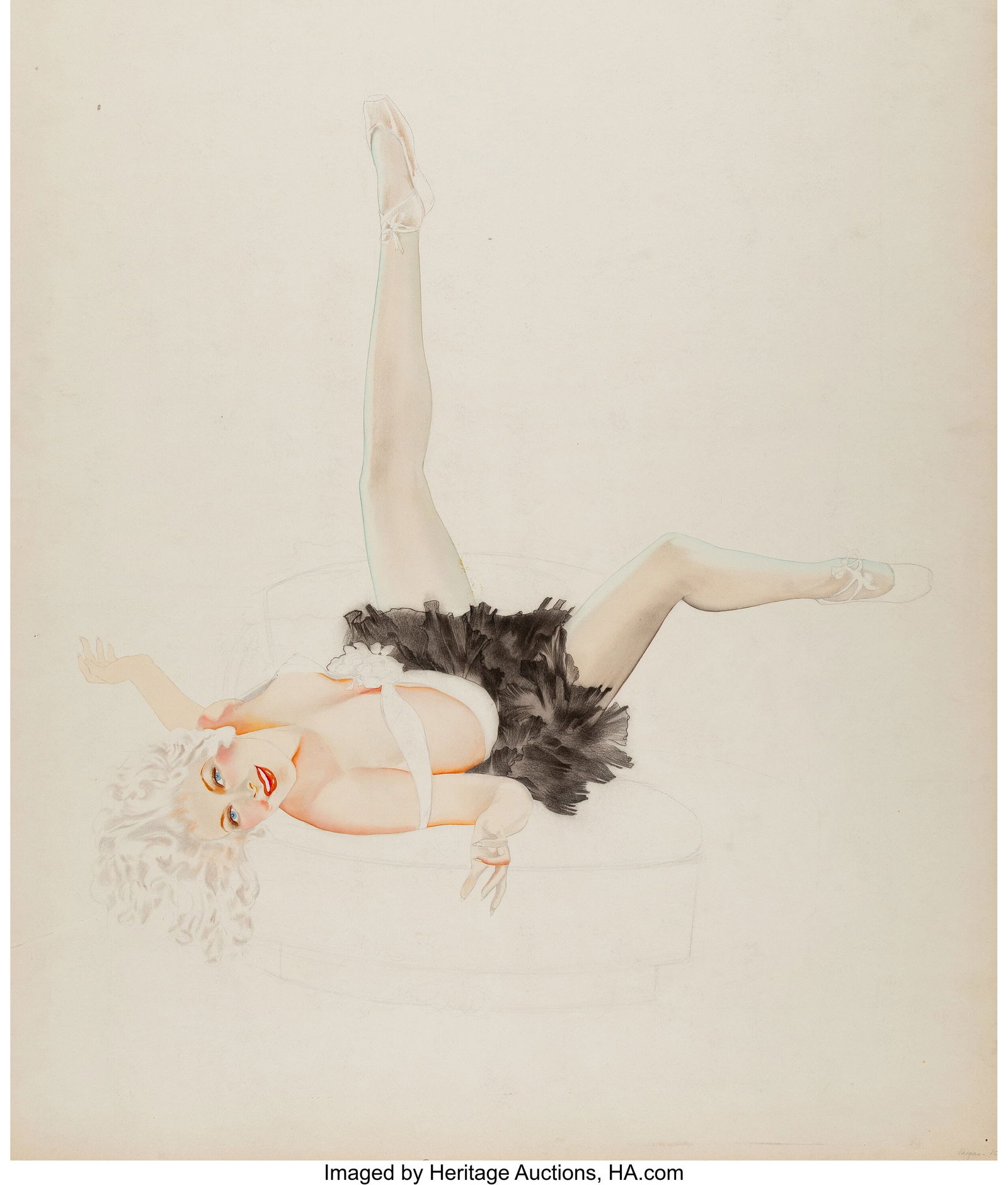 Alberto Vargas (Peruvian/American, 1896-1982) Bl: Alberto Vargas (Peruvian/American, 1896-1982) Blonde Ballerina Watercolor and pencil on paper 29 x 22-7/8 inches (73.7 x 58.1 cm) (sheet) Sign