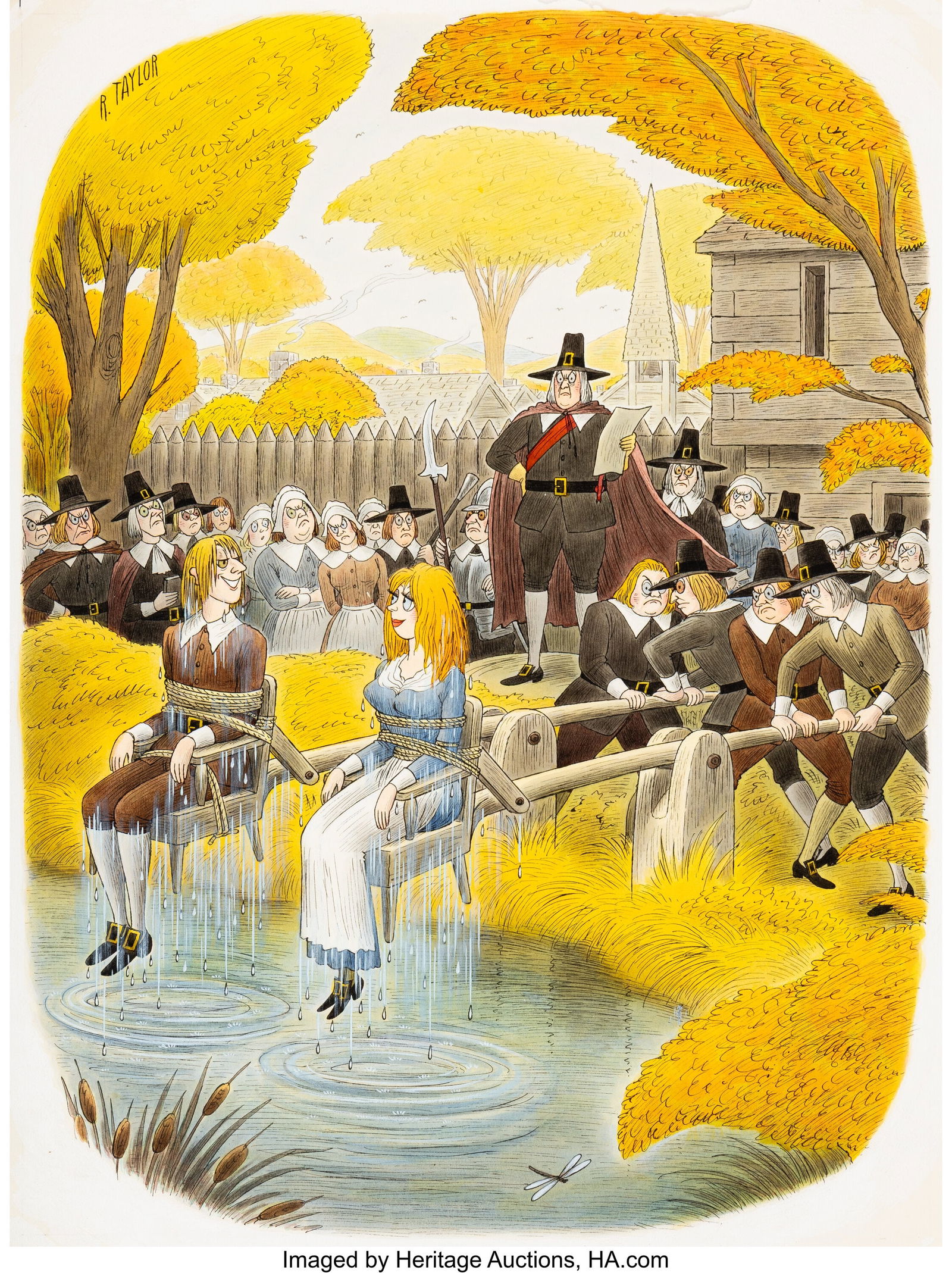 Richard Taylor (American, 1902-1970) I Always Li: Richard Taylor (American, 1902-1970) I Always Like a Shower Afterwards Anyway..., Playboy cartoon, November 1966 Watercolor and ink on board 19-1/4