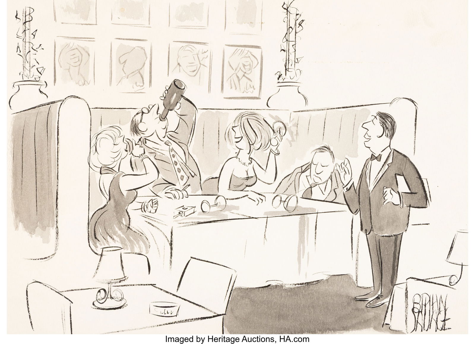 Brian Savage (American, 20th Century) Not the Pi: Brian Savage (American, 20th Century) Not the Piquant Tartness at the First Taste..., Playboy cartoon, December 1966 Ink and watercolor on paper laid o