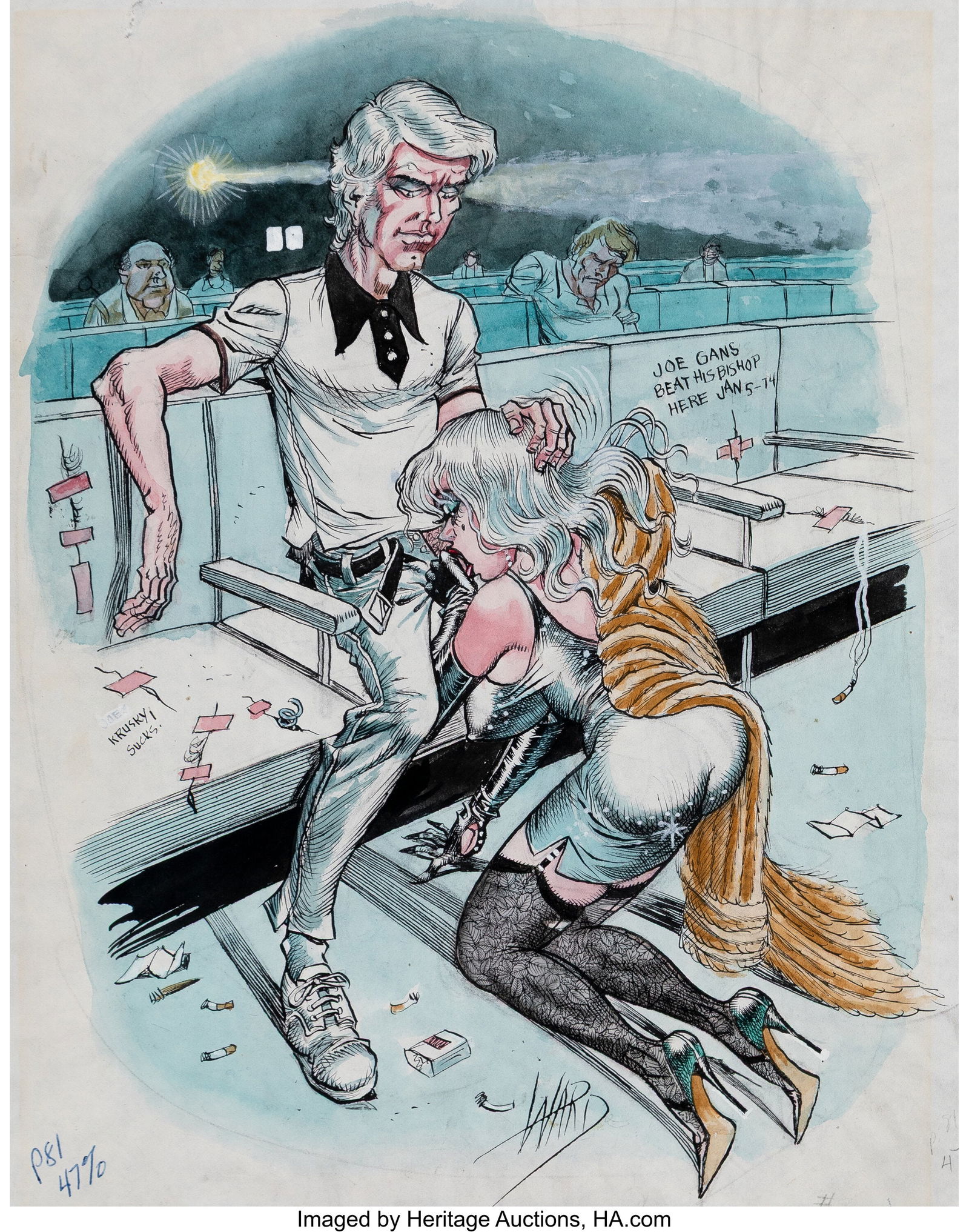 Bill Ward (American, 1919-1998) Hollywood Sex Go: Bill Ward (American, 1919-1998) Hollywood Sex Goddess (three works) One watercolor and ink on board; two watercolor and ink on paper 14-3/4 x 15-3/8 inches &lpar