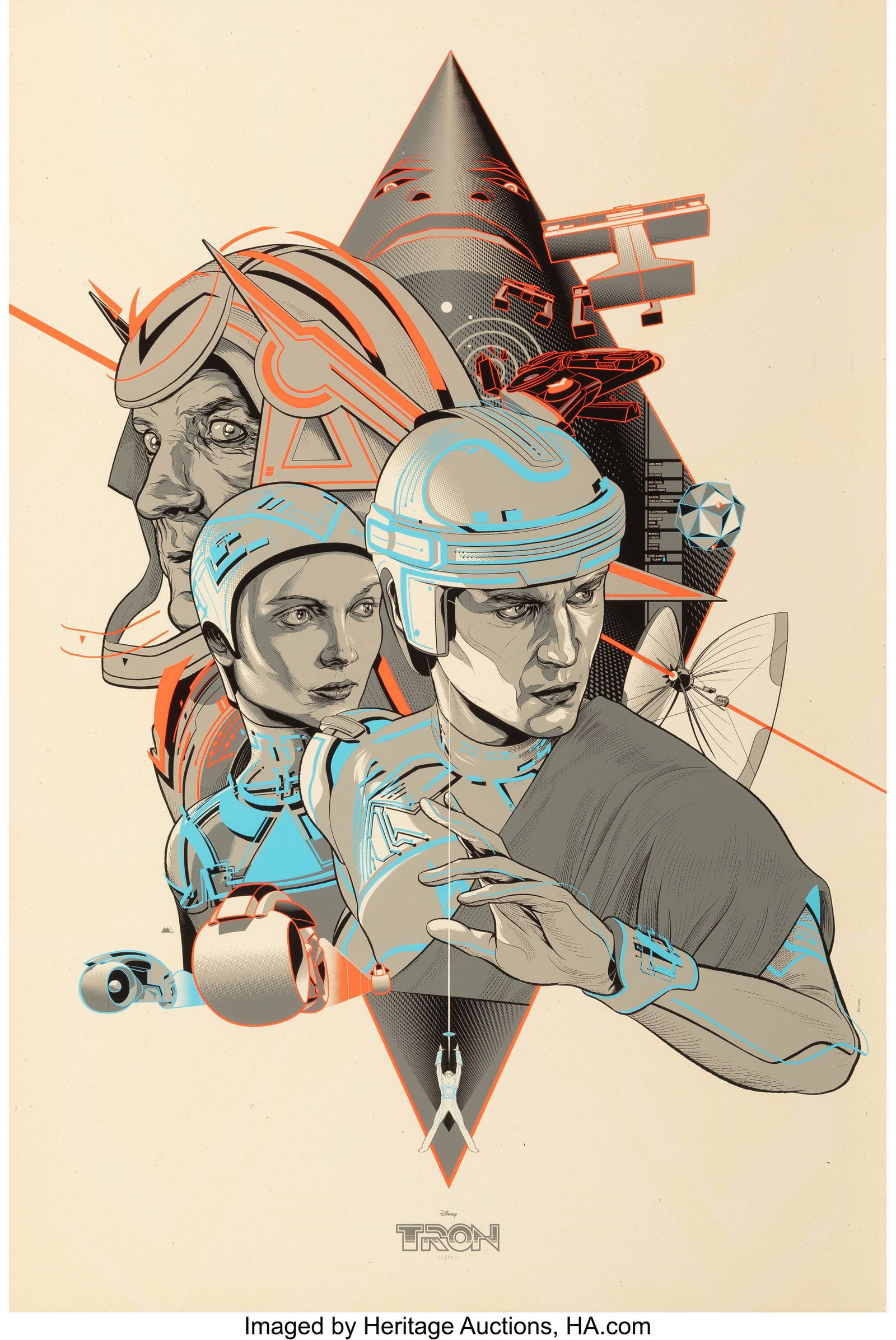 Martin Ansin (20th Century) Tron, 2012 Screenpri: Martin Ansin (20th Century) Tron, 2012 Screenprint in colors on wove paper 36 x 24 inches (91.4 x 61.0 cm) (sheet) Ed. 56/390 Numbered in p
