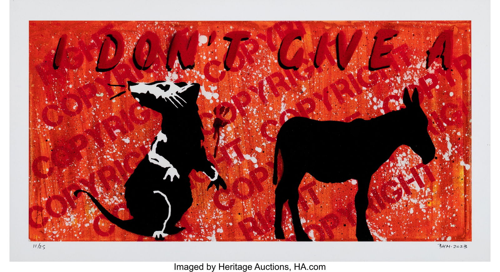 Banksy Hates Me (20th Century) Rats Ass, 2023 Gi (1 of 2)