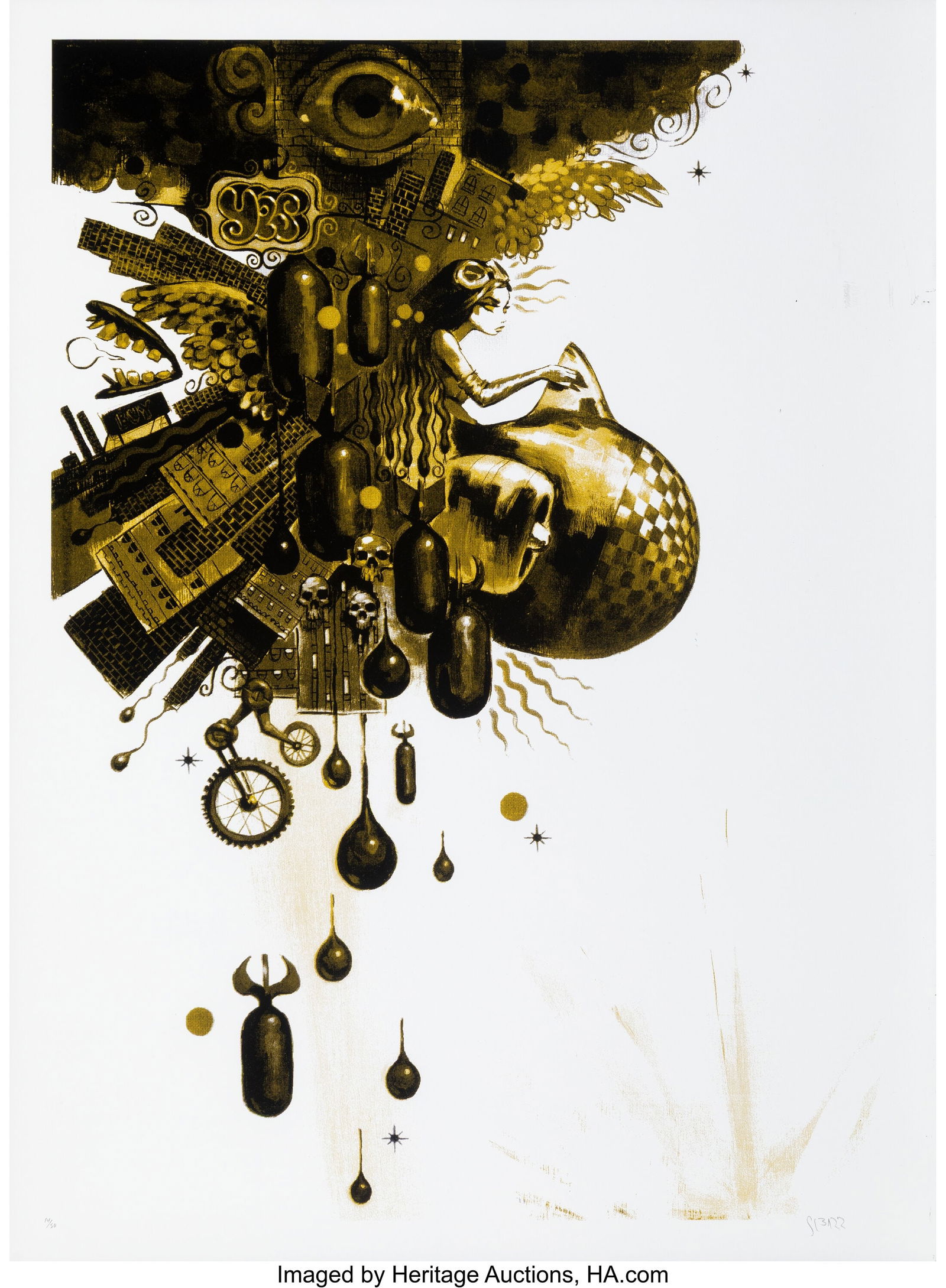 Glenn L Barr (20th Century) Muse of the World (O: Glenn L Barr (20th Century) Muse of the World (Ochre), 2016 Screenprint in colors on French Fine Art paper 30 x 21-7/8 inches (76.2 x 55.6 cm) &lp