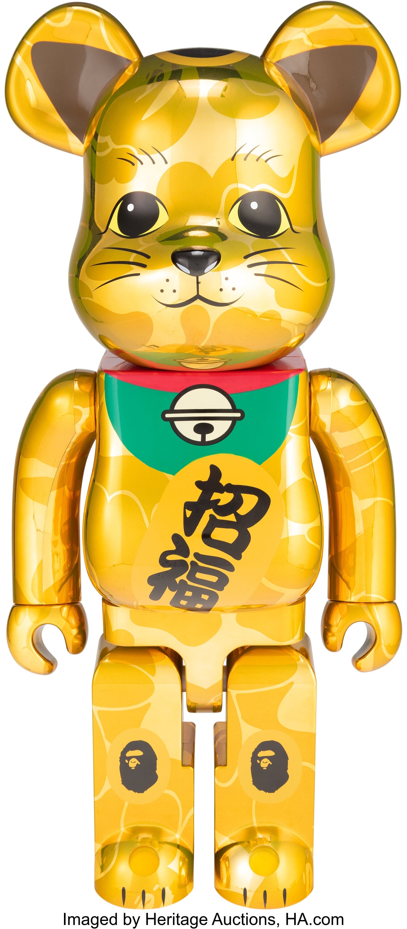 BAPE X BE@RBRICK Maneki Neko 1000% (Gold), 2021 (1 of 3)