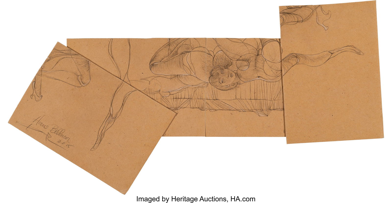 Hans Breder (1935-2017) Untitled, 2015 Mixed med: Hans Breder (1935-2017) Untitled, 2015 Mixed media on brown wove paper 16-1/2 x 7 inches (41.9 x 17.8 cm) Signed and dated lower left: Hans Breder &so