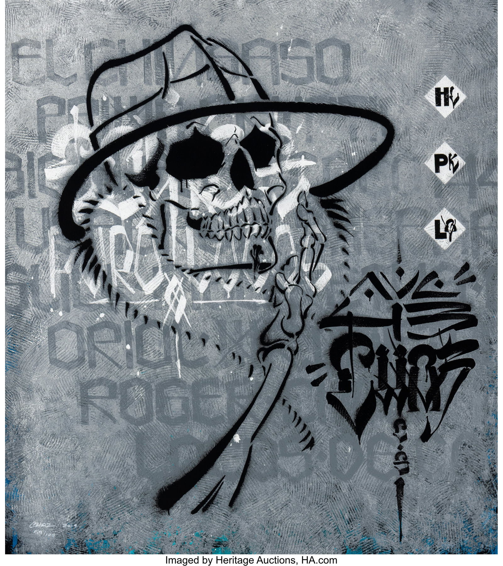 Chaz Bojorquez (b. 1949) Mr Lucky, 2019 Screenpr (1 of 2)