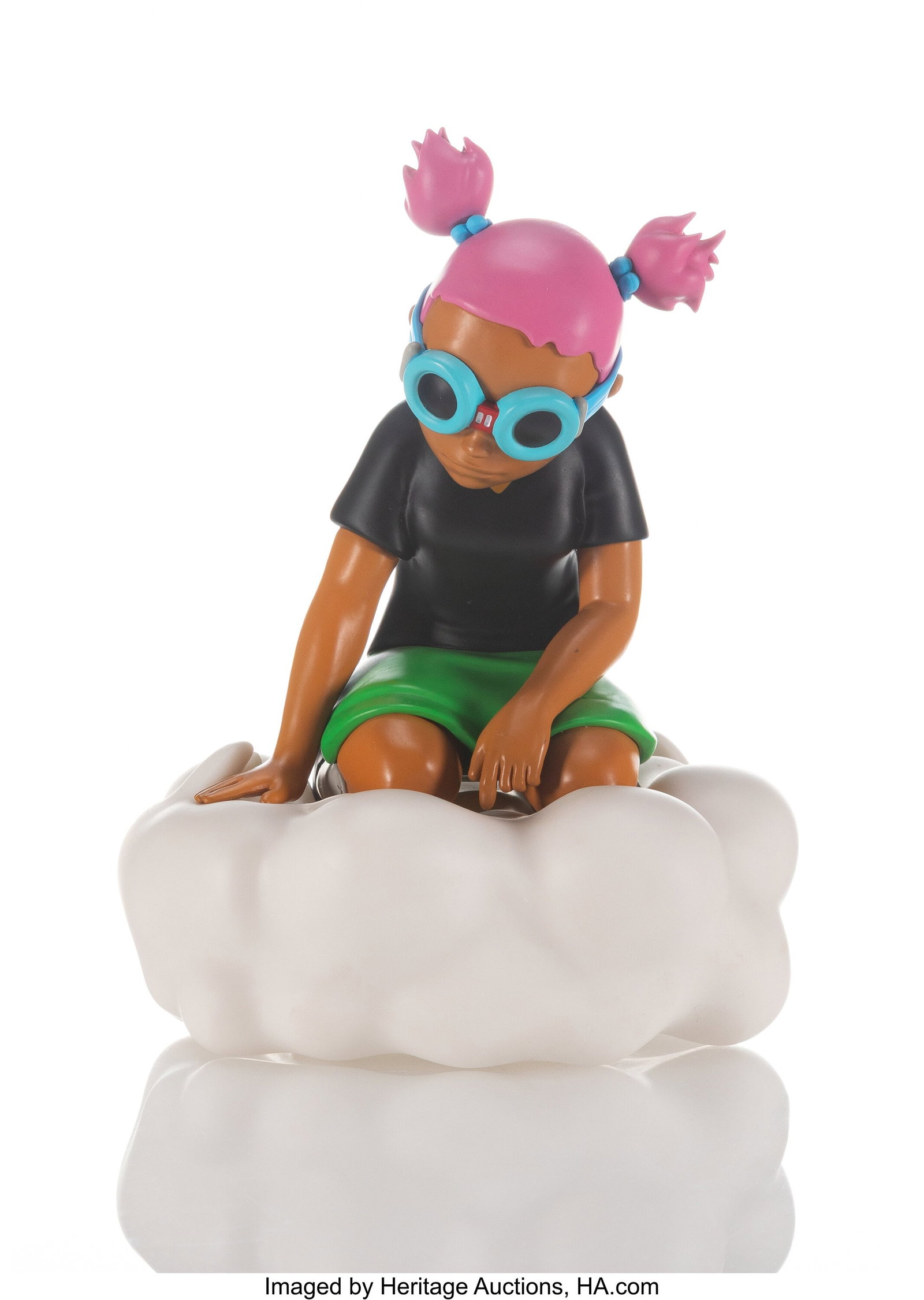 Hebru Brantley (b. 1981) Gaia, 2021 Painted cast: Hebru Brantley (b. 1981) Gaia, 2021 Painted cast vinyl 7-1/2 x 5-1/2 x 5-1/2 inches (19.1 x 14.0 x 14.0 cm) Stamped on underside of ba