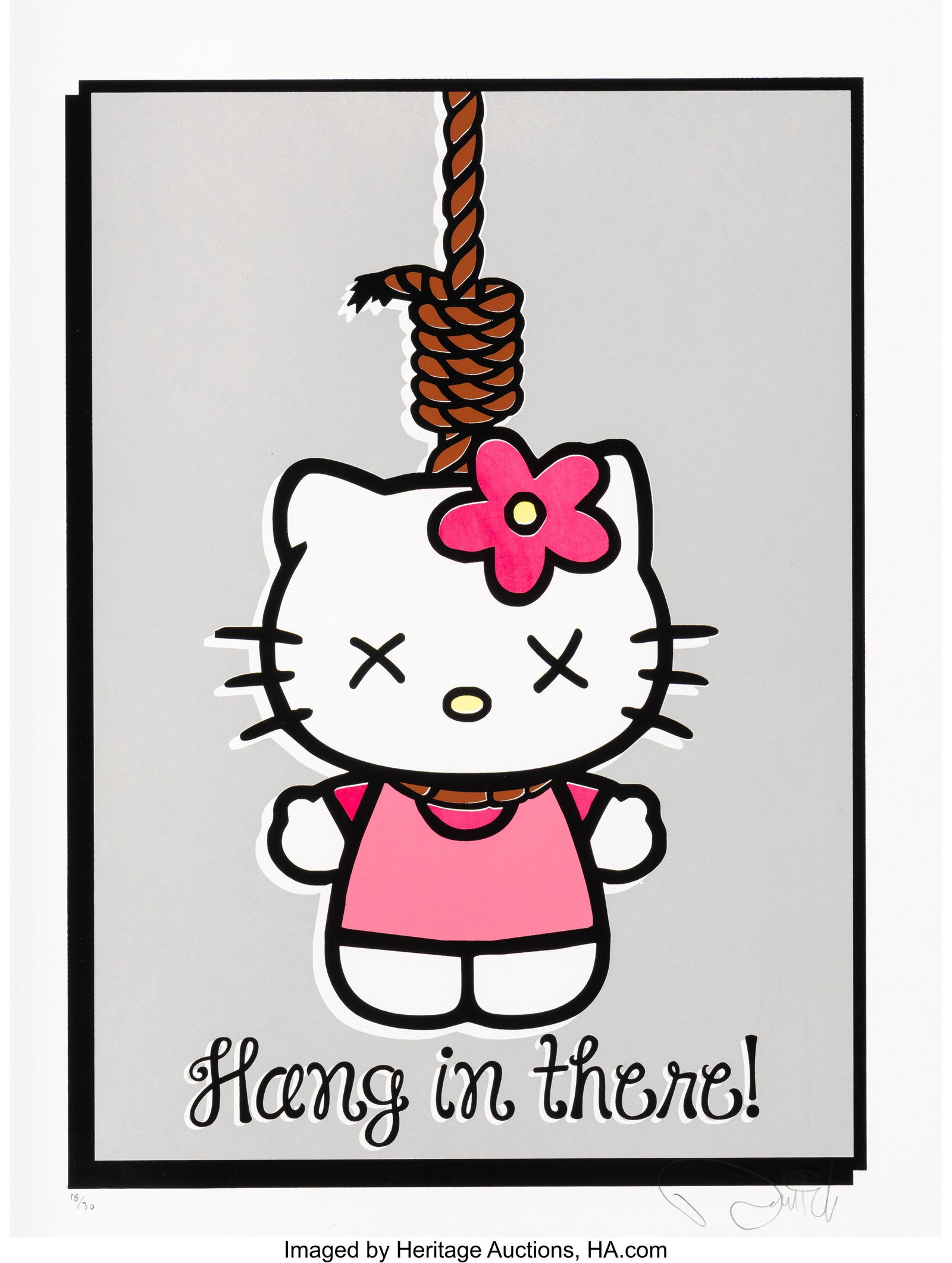 Denial (b. 1976) Goodbye Kitty, 2019 Screenprint (1 of 2)