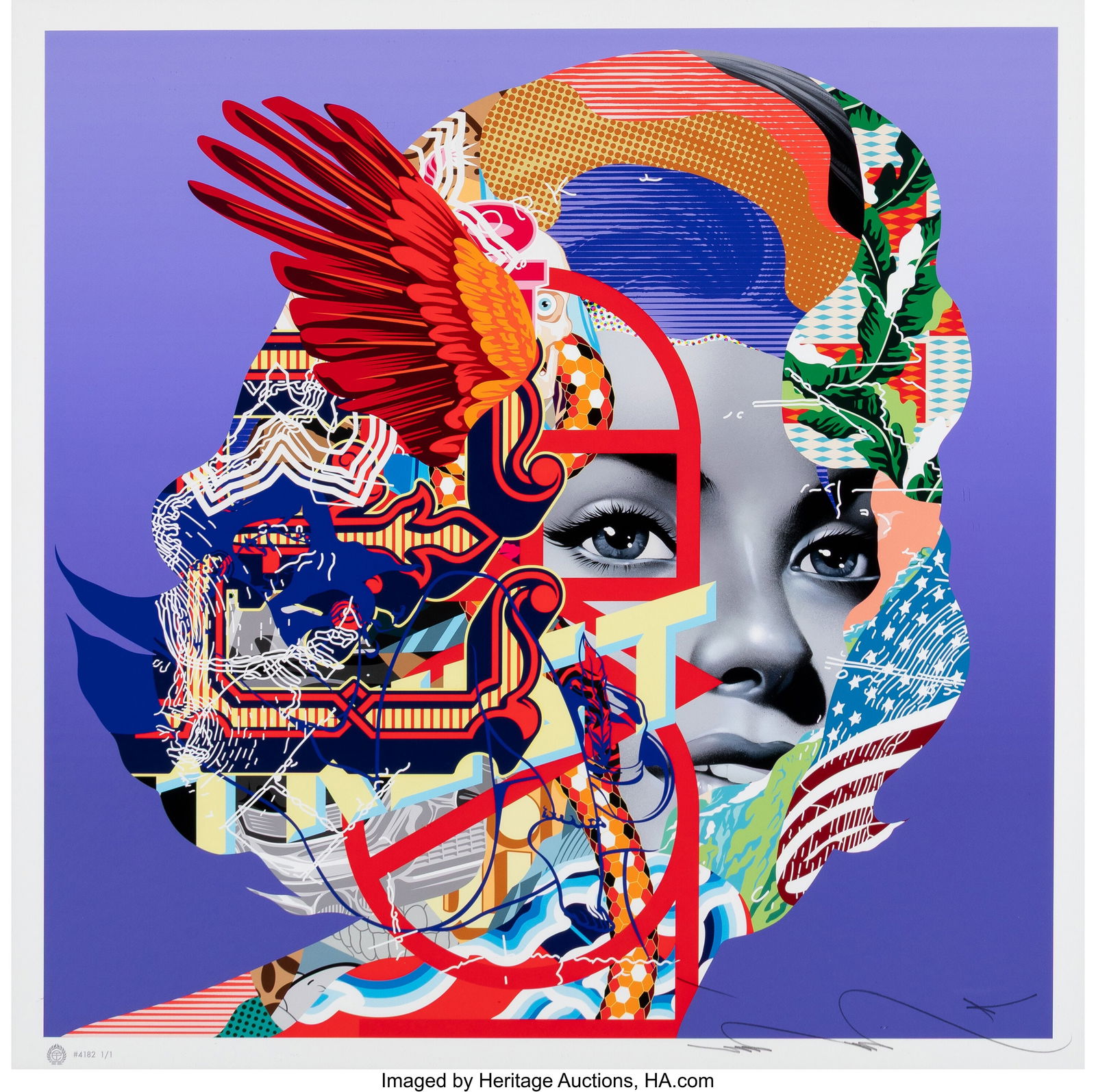 Tristan Eaton (b. 1978) G.E.M.M.A #418: Tristan Eaton (b. 1978) G.E.M.M.A #4182, 2022 Giclée print in colors on Moab Cotton Rag paper 24 x 24 inches (61.0 x 61&period