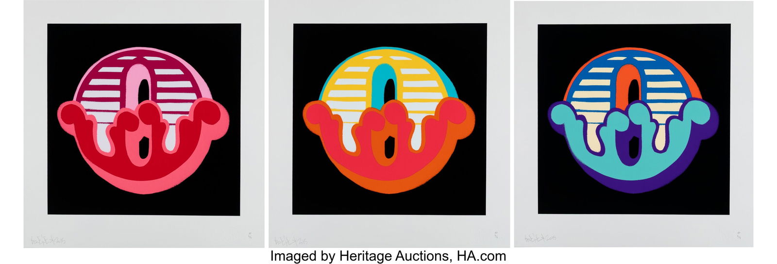 Ben Eine (b. 1970) OOO (three works), 2015 Scree (1 of 4)