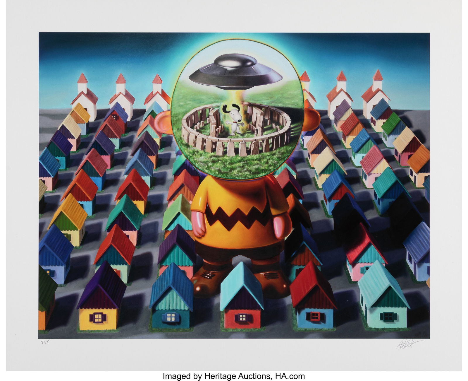 Ron English (b. 1959) Close Encounter Intuition,: Ron English (b. 1959) Close Encounter Intuition, 2017 Giclée print in colors on wove paper 22 x 27 inches (55.9 x 68.6 cm) (sheet) Ed&pe