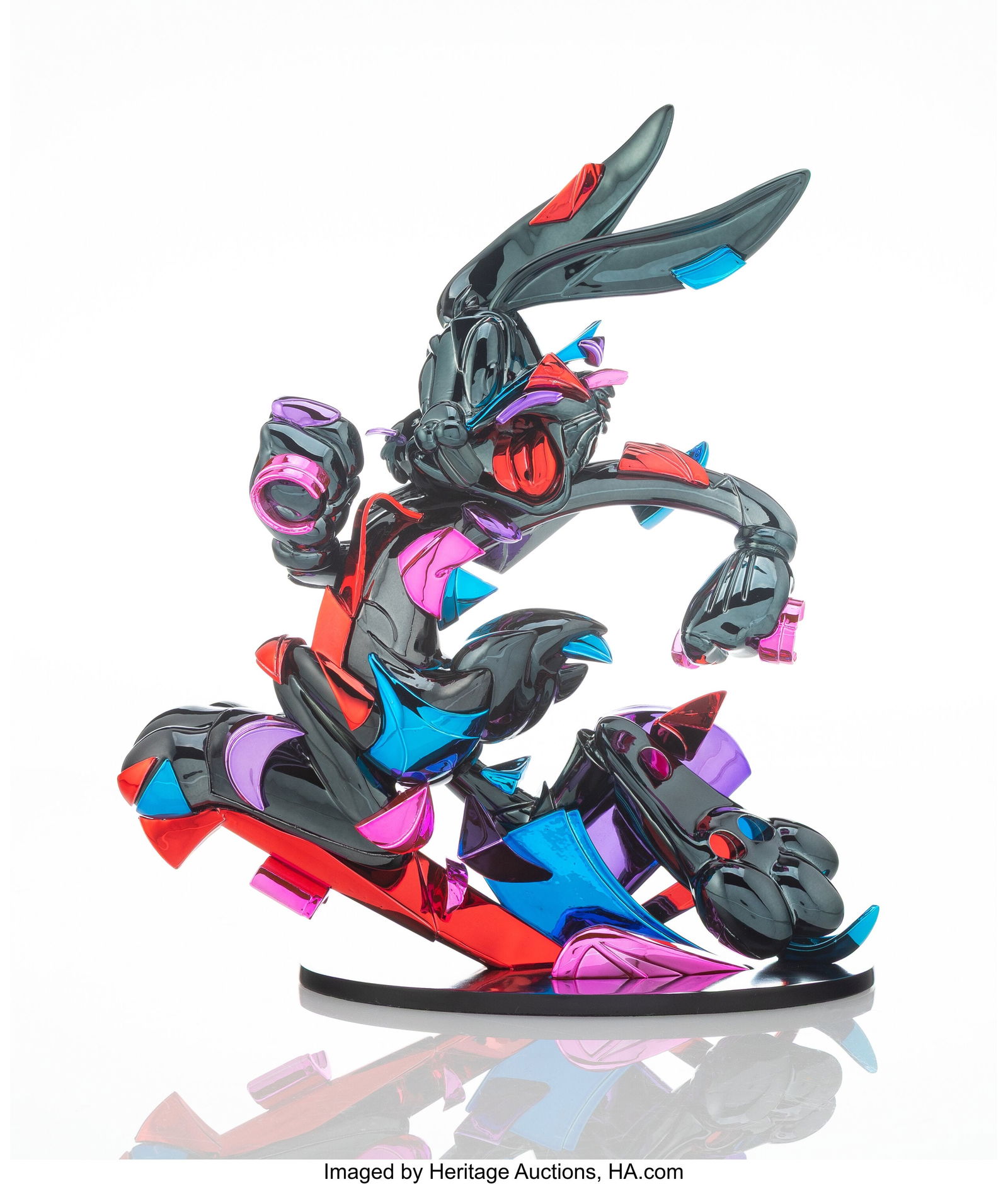 Louis De Guzman (20th Century) A Wild Hare II, 2: Louis De Guzman (20th Century) A Wild Hare II, 2021 Painted cast vinyl and metal with chrome finish 11 x 9-1/2 x 6 inches (27.9 x 24.1 x 15.2 cm) Edi