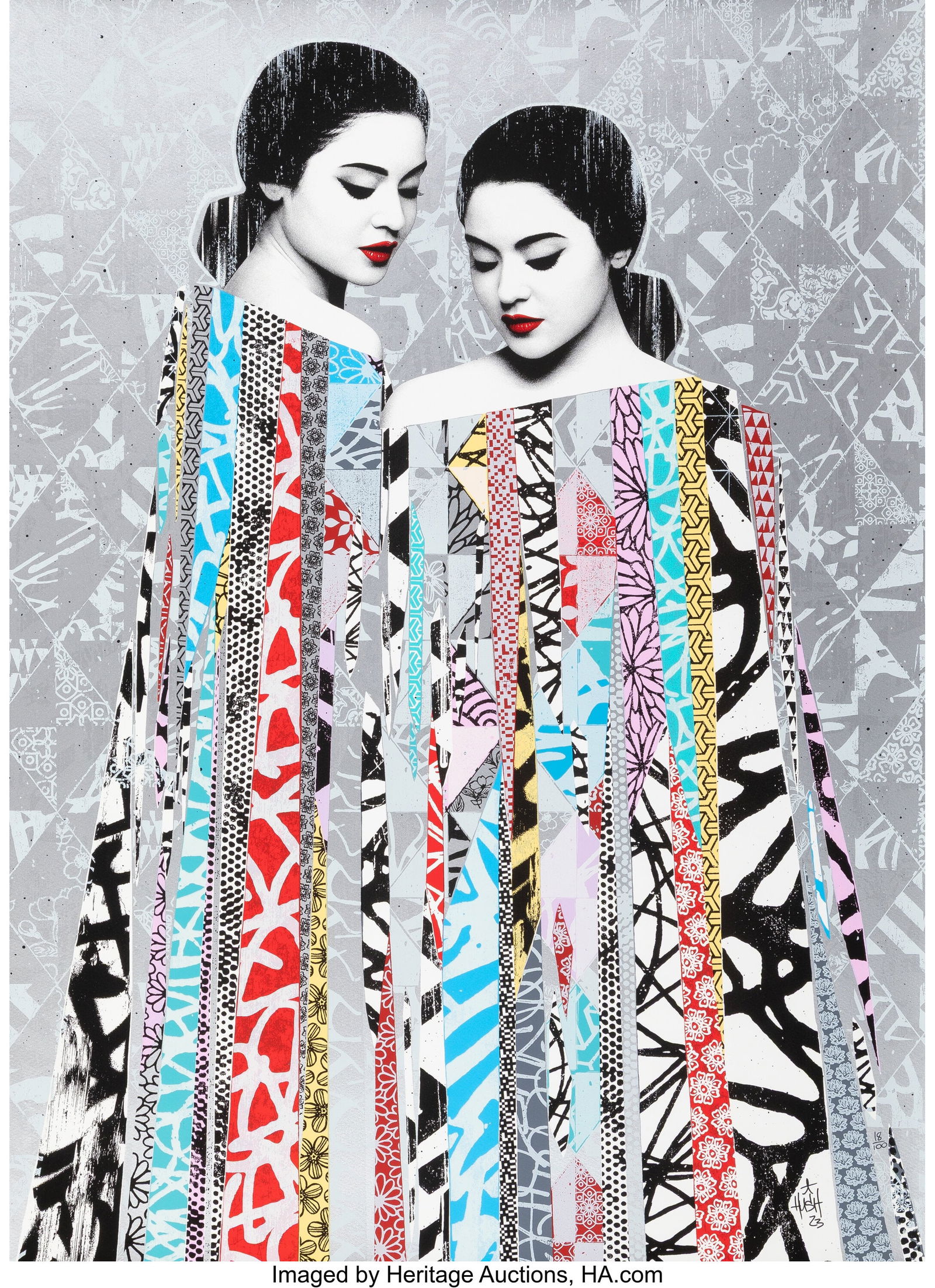 Hush (b. 1973) Dyad, 2023 Screenprint in colors (1 of 2)