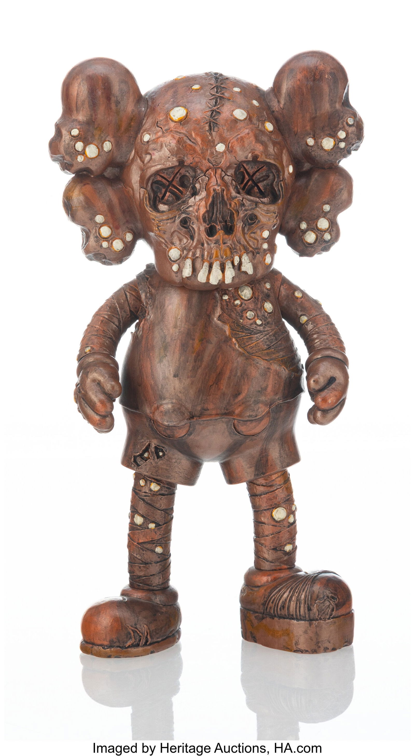 KAWS (b. 1974) Companion (Bronze), 2005 Painted: KAWS (b. 1974) Companion (Bronze), 2005 Painted cast vinyl 11 x 5-1/2 x 4 inches (27.9 x 14.0 x 10.2 cm) Stamped on underside of fee