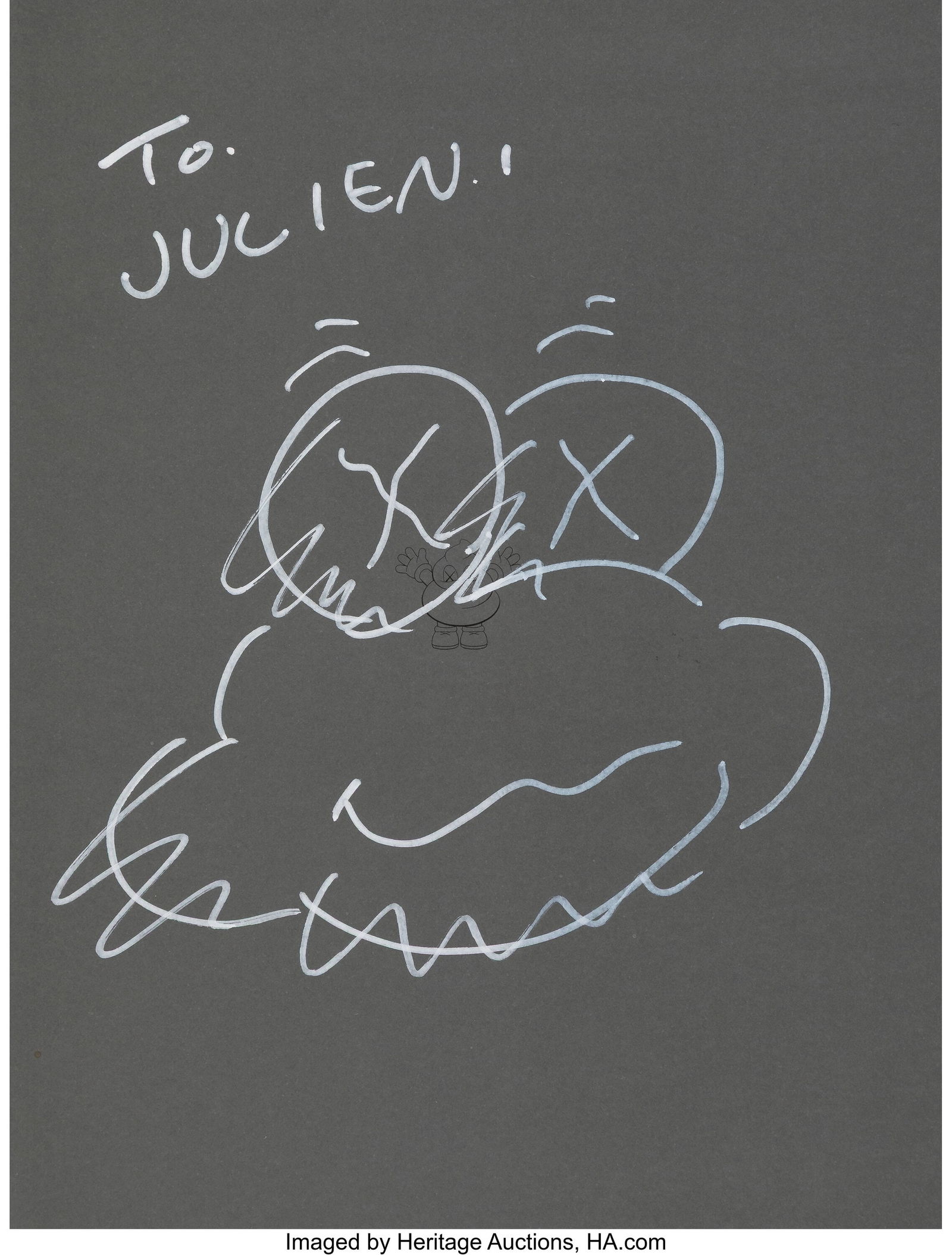 KAWS (b. 1974) KAWS 1993-2010, 2010 Ink on wove: KAWS (b. 1974) KAWS 1993-2010, 2010 Ink on wove paper in hardcover book 11 x 8-1/2 x 1 inches (27.9 x 21.6 x 2.5 cm) Inscribed in book cover i