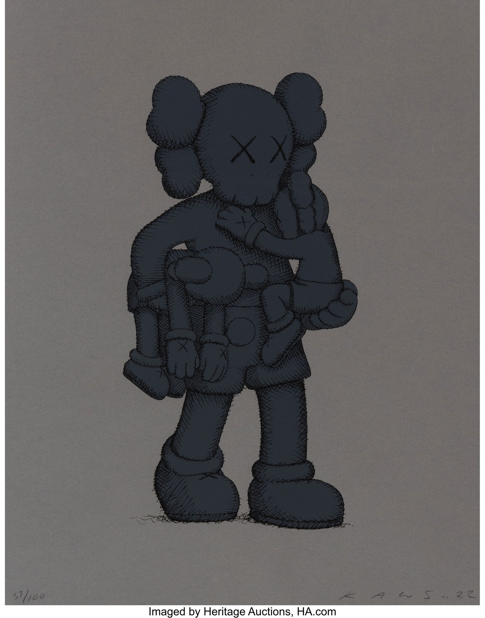KAWS (b. 1974) Clean Slate (Grey), 2022 Screenpr (1 of 2)
