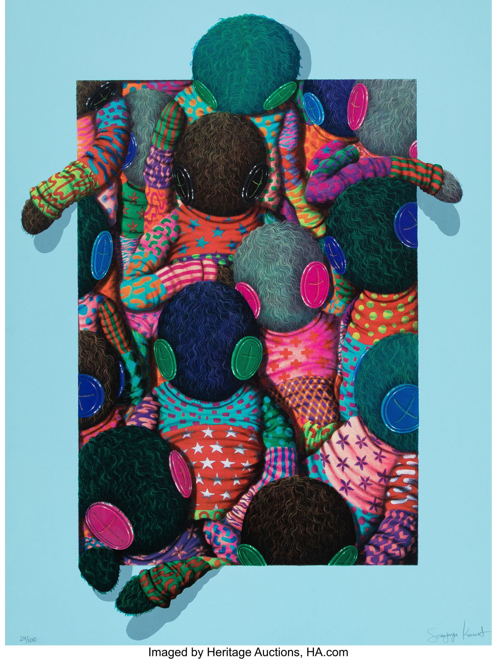 Suanjaya Kencut (b. 1994) All In Home, 2022 Scre: Suanjaya Kencut (b. 1994) All In Home, 2022 Screenprint in colors on Mohawk Superfine UltraWhite paper 30 x 22-3/4 inches (76.2 x 57.8 cm) (shee