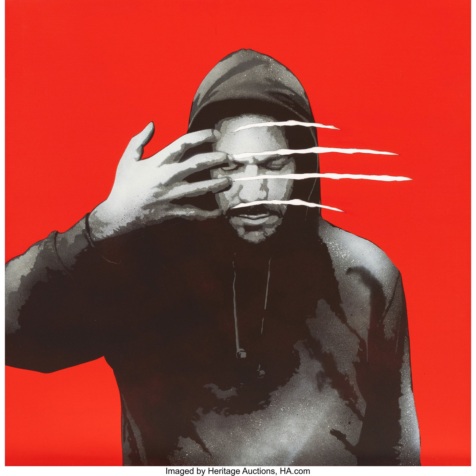 Kunstrasen (20th Century) Scars, 2025 Acrylic an: Kunstrasen (20th Century) Scars, 2025 Acrylic and spray paint on canvas 27-1/2 x 27-1/2 inches (69.8 x 69.8 cm) Ed. 1/2 Signed, titled&