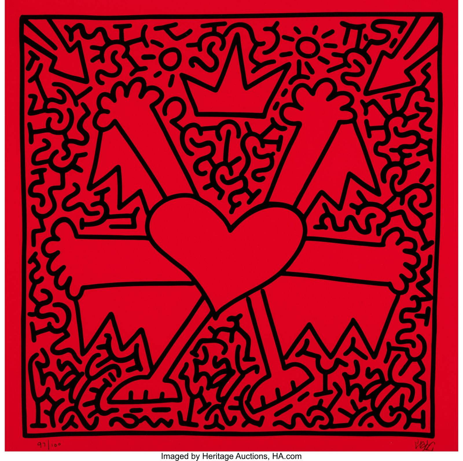 LA II (b. 1967) Roger #2, 2024 Screenprint in co: LA II (b. 1967) Roger #2, 2024 Screenprint in colors on Mohawk paper 24 x 24 inches (61.0 x 61.0 cm) (sheet) Ed. 97/100 Signed a