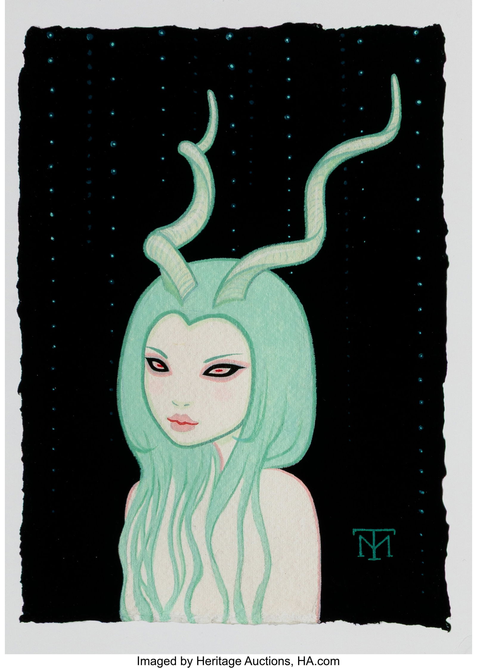 Tara McPherson (b. 1976) Deer Girl, 2013 Giclée: Tara McPherson (b. 1976) Deer Girl, 2013 Giclée print in colors on Velvet Fine Art Rag paper 7 x 5 inches (17.8 x 12.7 cm) (sheet) Signe