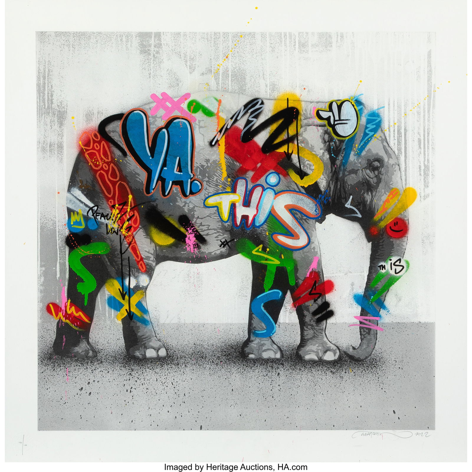 Martin Whatson (b. 1984) The Elephant, 2022 Etch: Martin Whatson (b. 1984) The Elephant, 2022 Etching hand-finished on Somerset paper 27-1/4 x 27-1/4 inches (69.2 x 69.2 cm) (sheet) Ed&