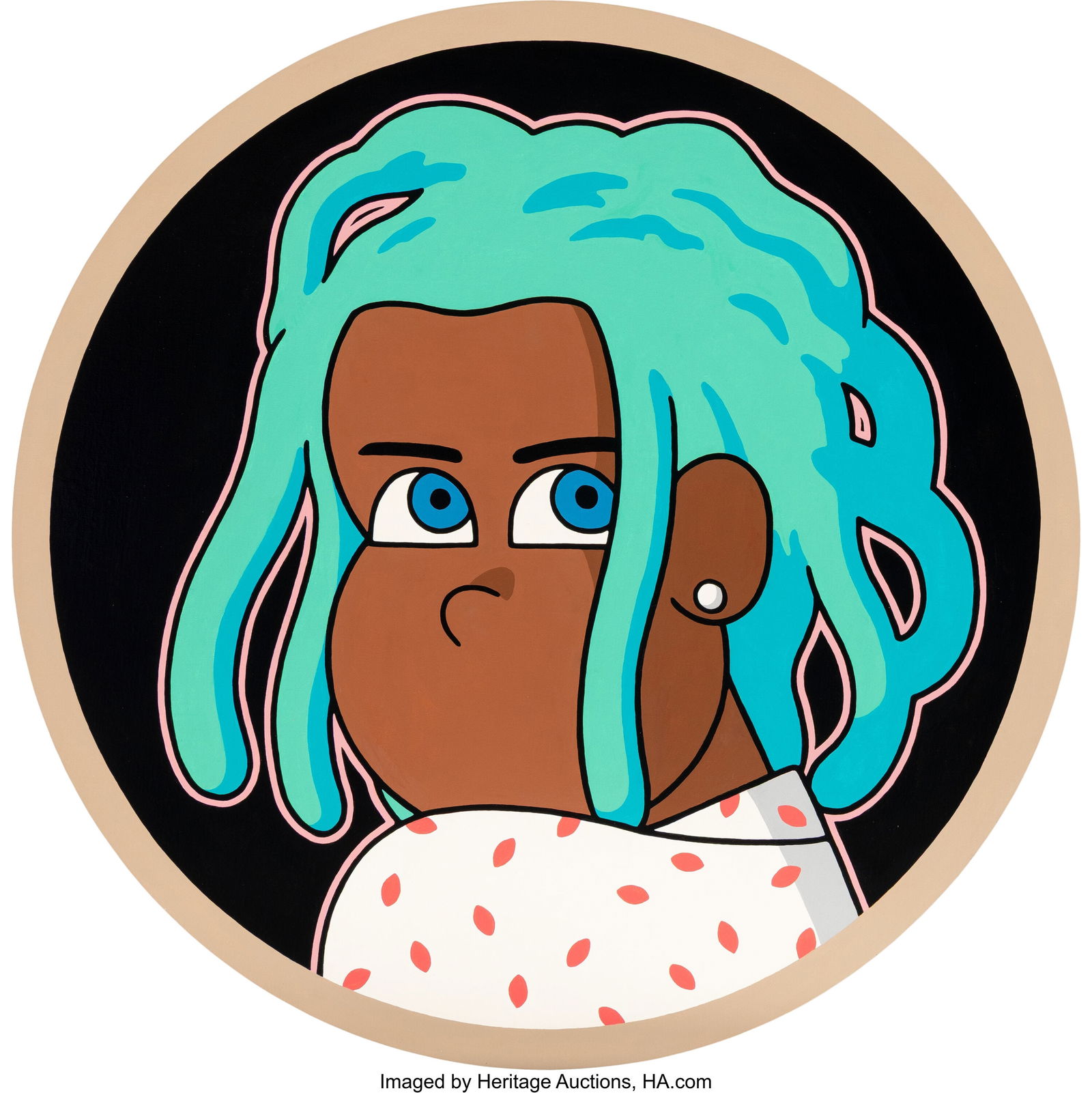 Jun Oson (b. 1979) Untitled, 2022 Acrylic on can: Jun Oson (b. 1979) Untitled, 2022 Acrylic on canvas mounted on wooden panel 32 x 32 inches (81.3 x 81.3 cm) Signed and dated on the reverse: Jun