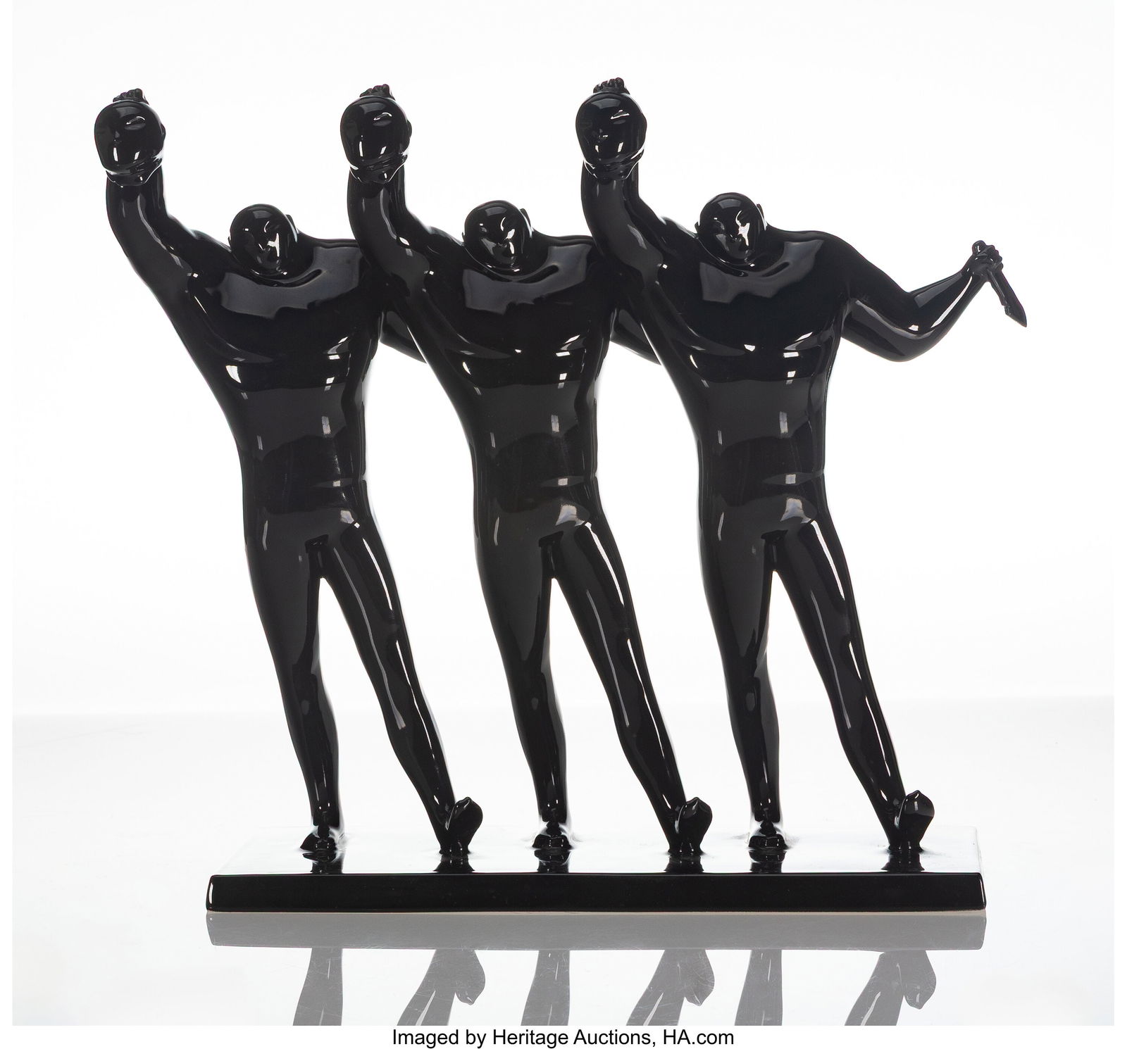 Cleon Peterson (b. 1973) Paint the Town (Black),: Cleon Peterson (b. 1973) Paint the Town (Black), 2018 Glazed porcelain 13-1/2 x 14 x 5 inches (34.2 x 35.5 x 12.7 cm) Ed.